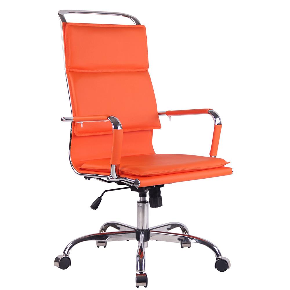 Chaise de Bureau QUEBEC, Design Moderne, Grand Confort, en Cuir Orange