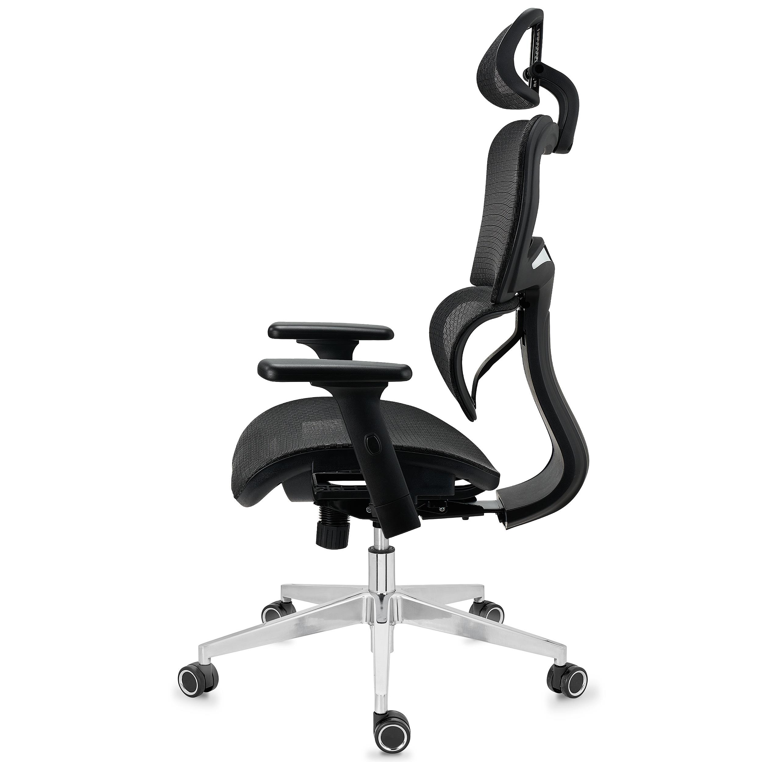 Chaise Ergonomique VICTORY, 100% Ajustable, en Maille, Noir