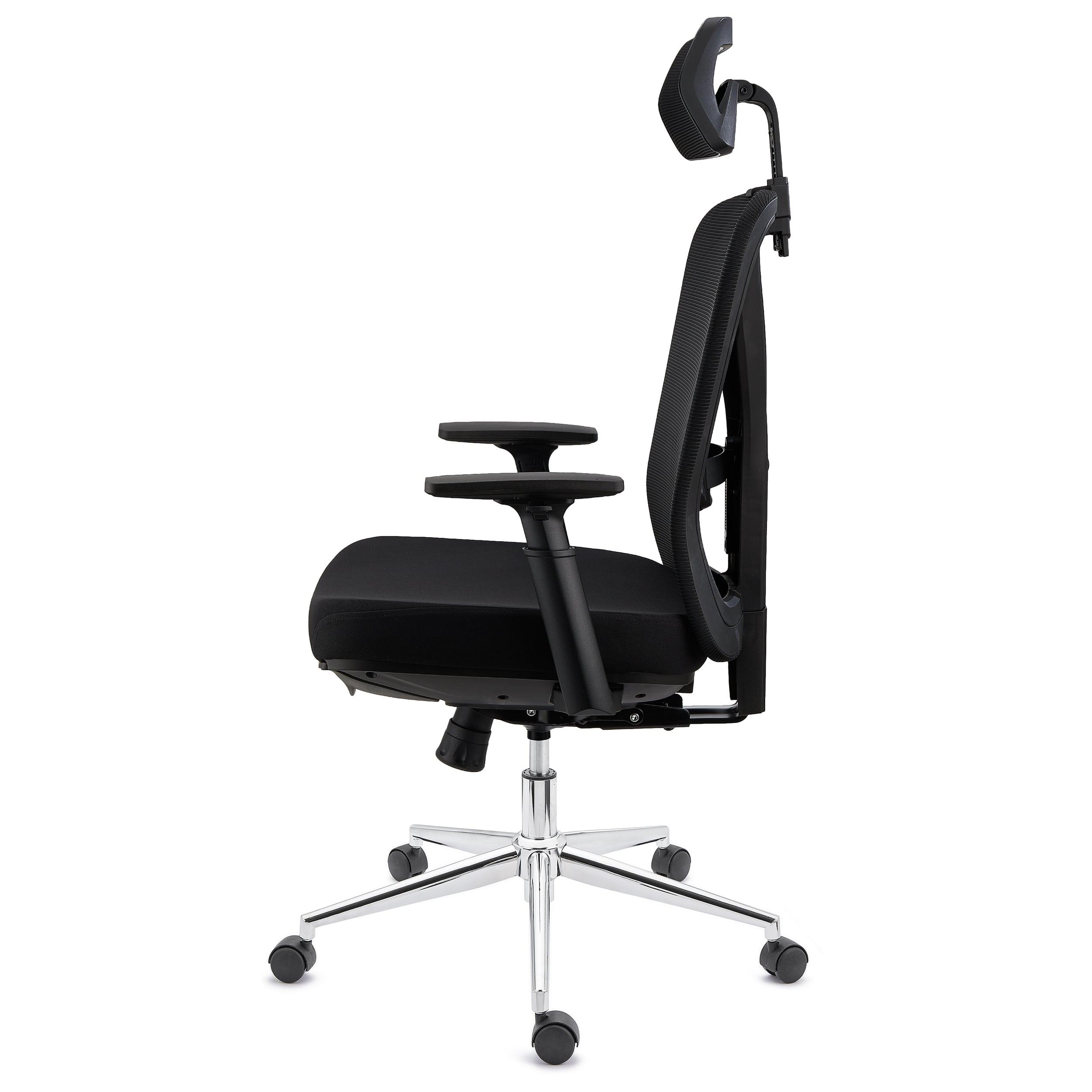 Chaise de bureau haute avec repose-pieds circulaire Ines - noir