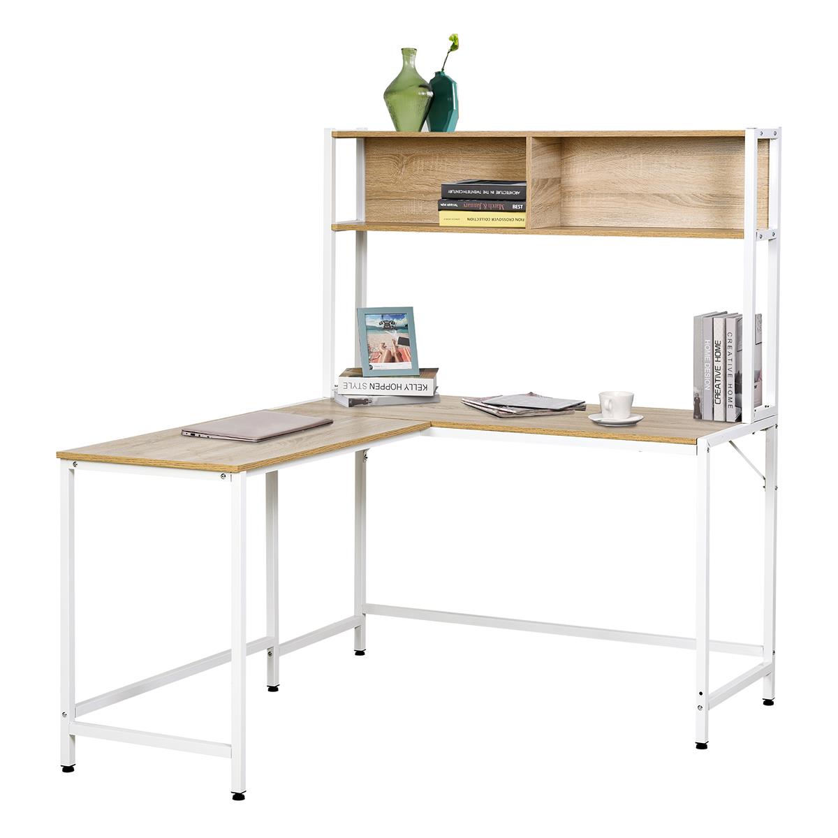 Bureau d'angle Lona, chaque plateau de table LxP 1.100 x 500 mm, X pieds