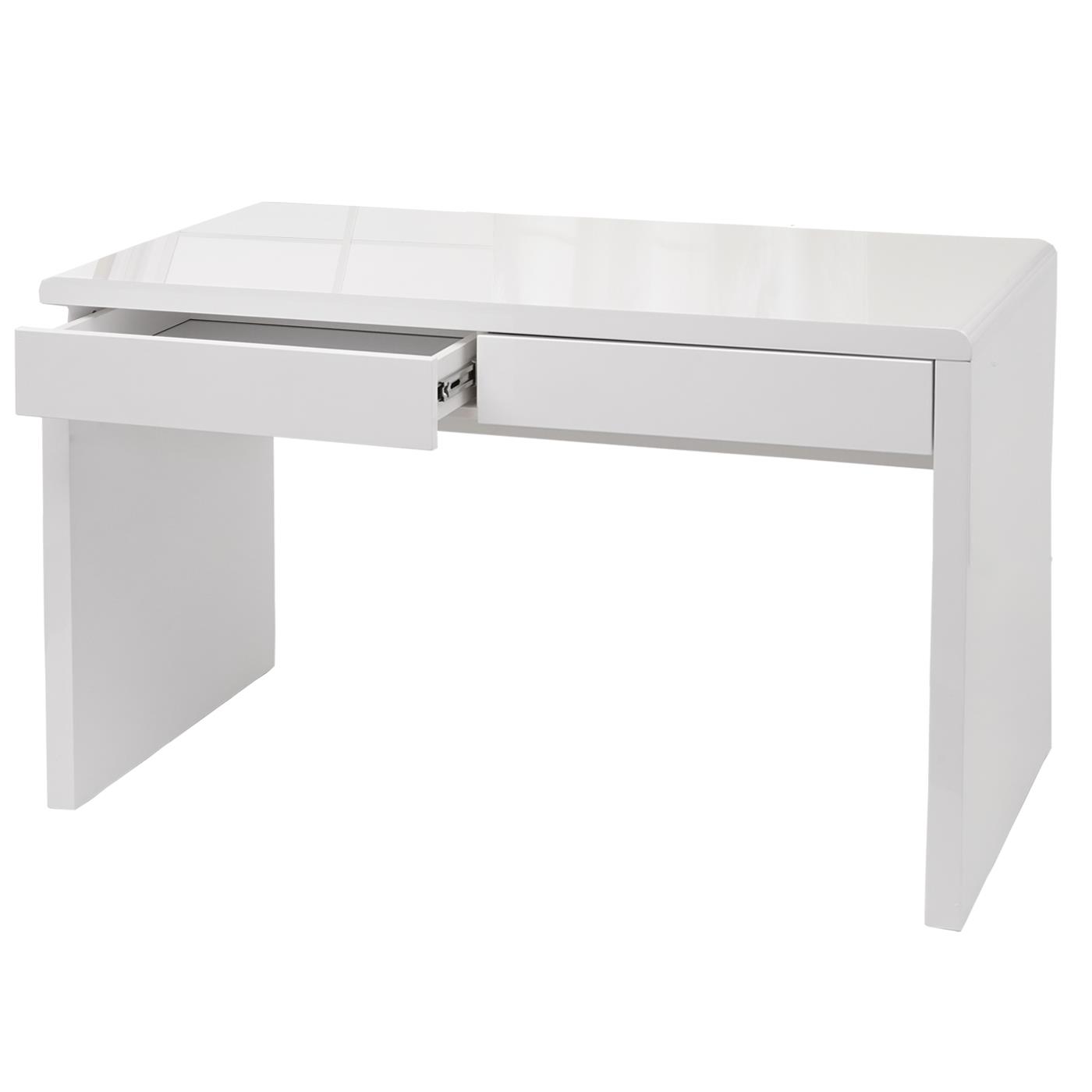 Bureau Informatique MANCHESTER, 2 Tiroirs, en Bois Blanc 