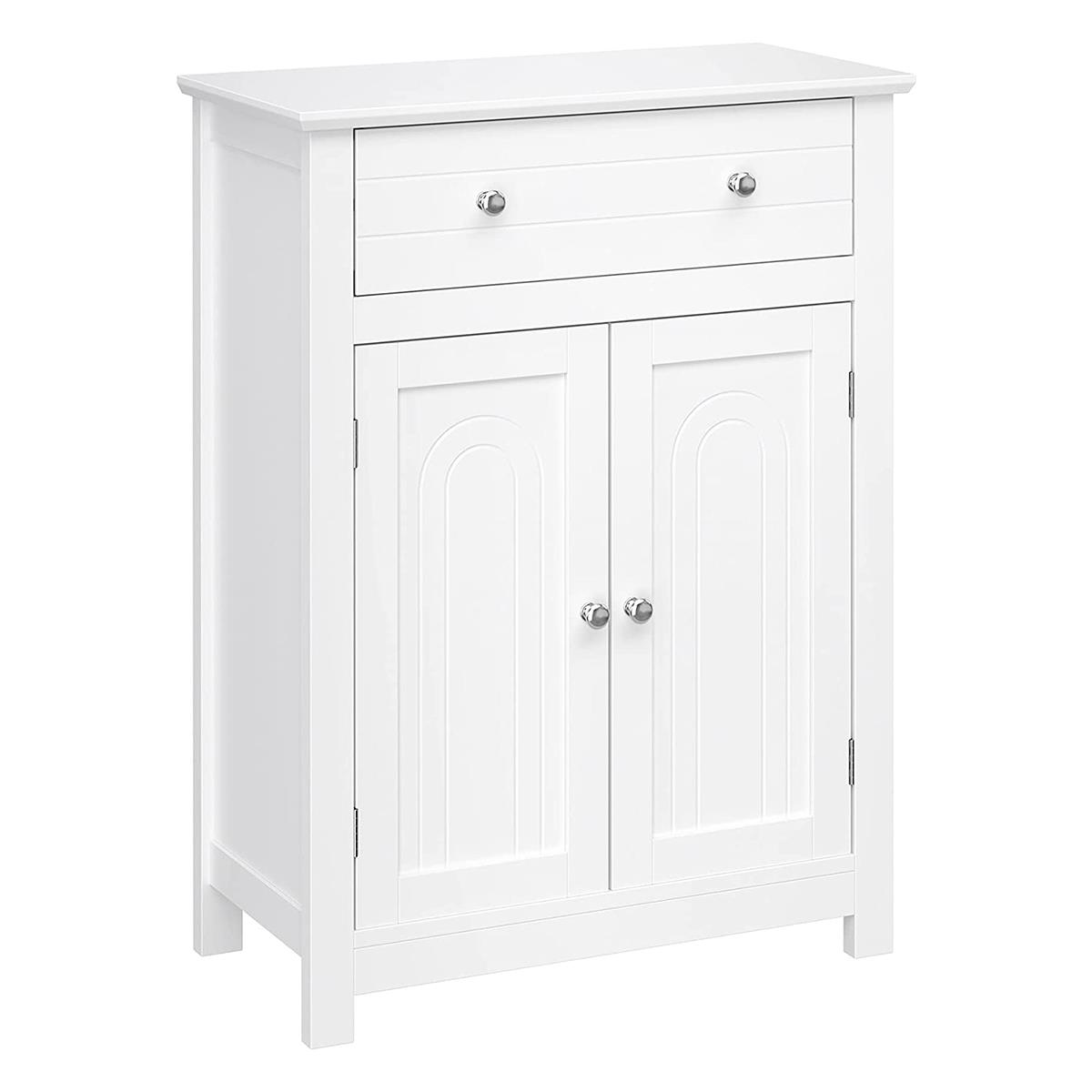 Caisson de Rangement Mobile LISY, 3 Tiroirs et 4 Casiers, 40x30x83 cm,  Blanc 