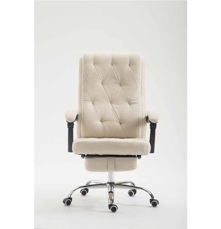 Fauteuil De Bureau Ergonomique En Synthétique Crème Avec Repose-pieds Et  Accoudoirs à Prix Carrefour