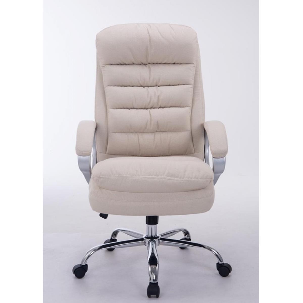 Fauteuil de Bureau CANNES TISSU, jusqu'à 160 kg, Blanc 