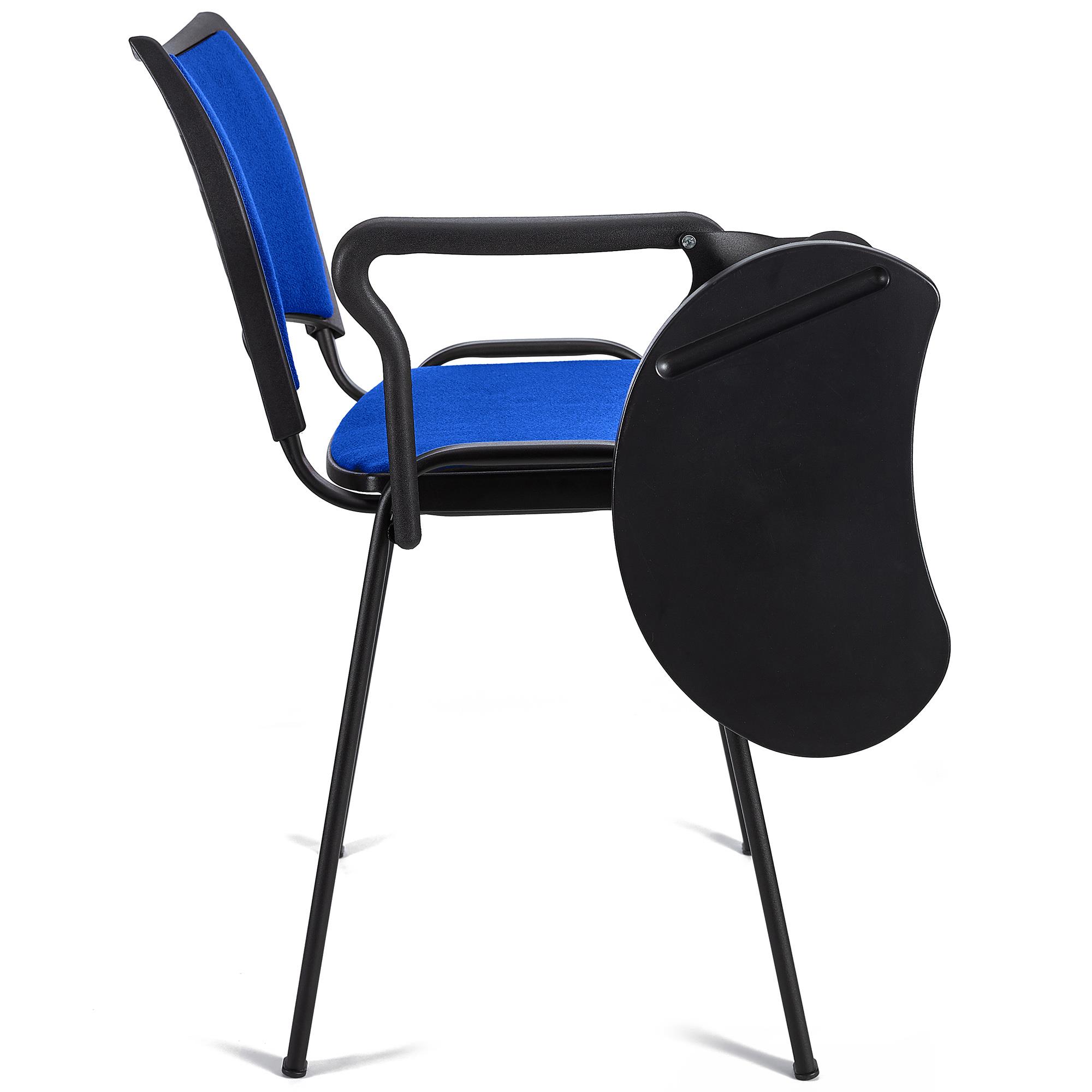 Chaise De Conférence Empilable Avec Tablette - Dossier Maille, Accoudoirs Fixes, Capacité 8000g, Noir