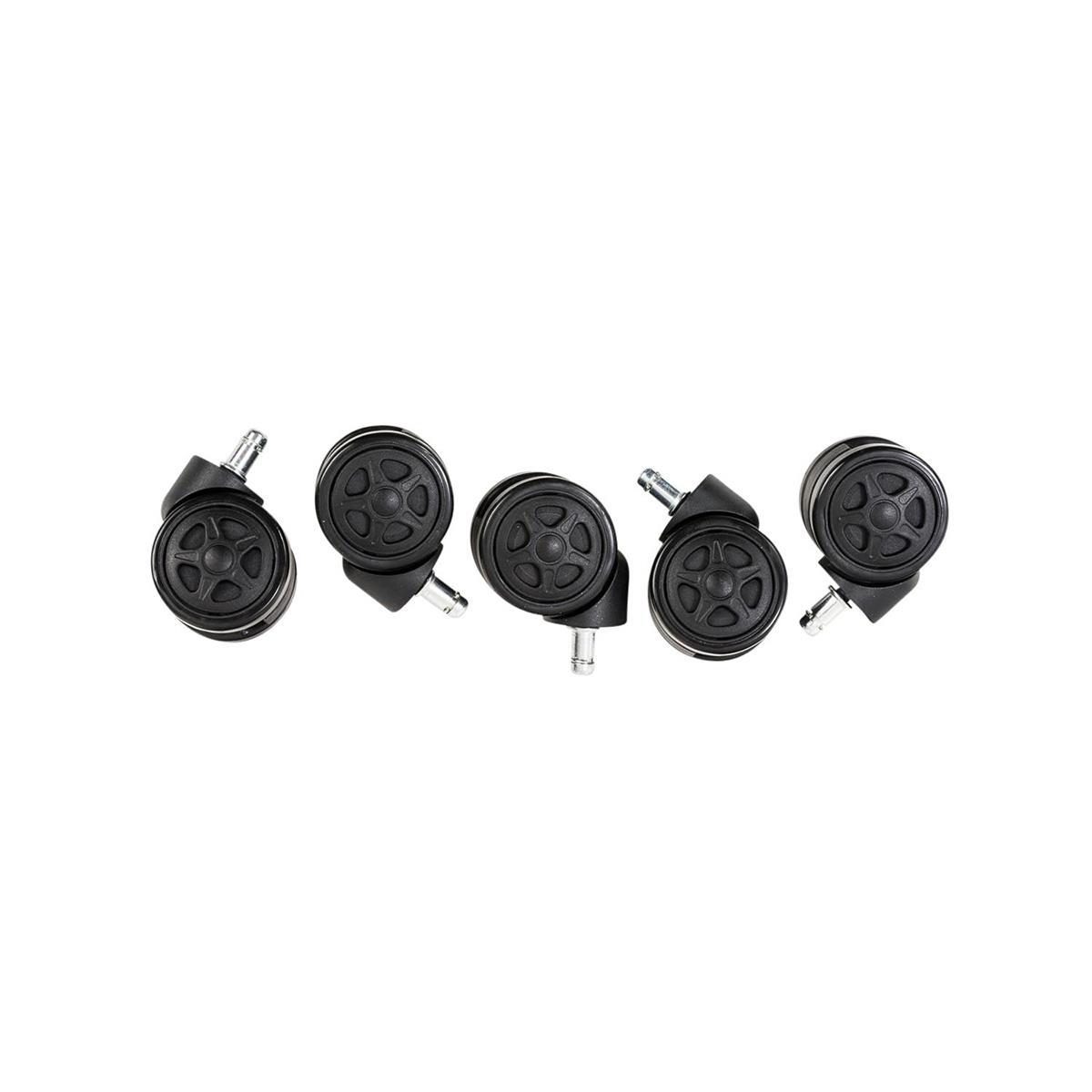 Lot De 5 Roulettes Pour Chaise De Bureau - PVC - Noir - Maison