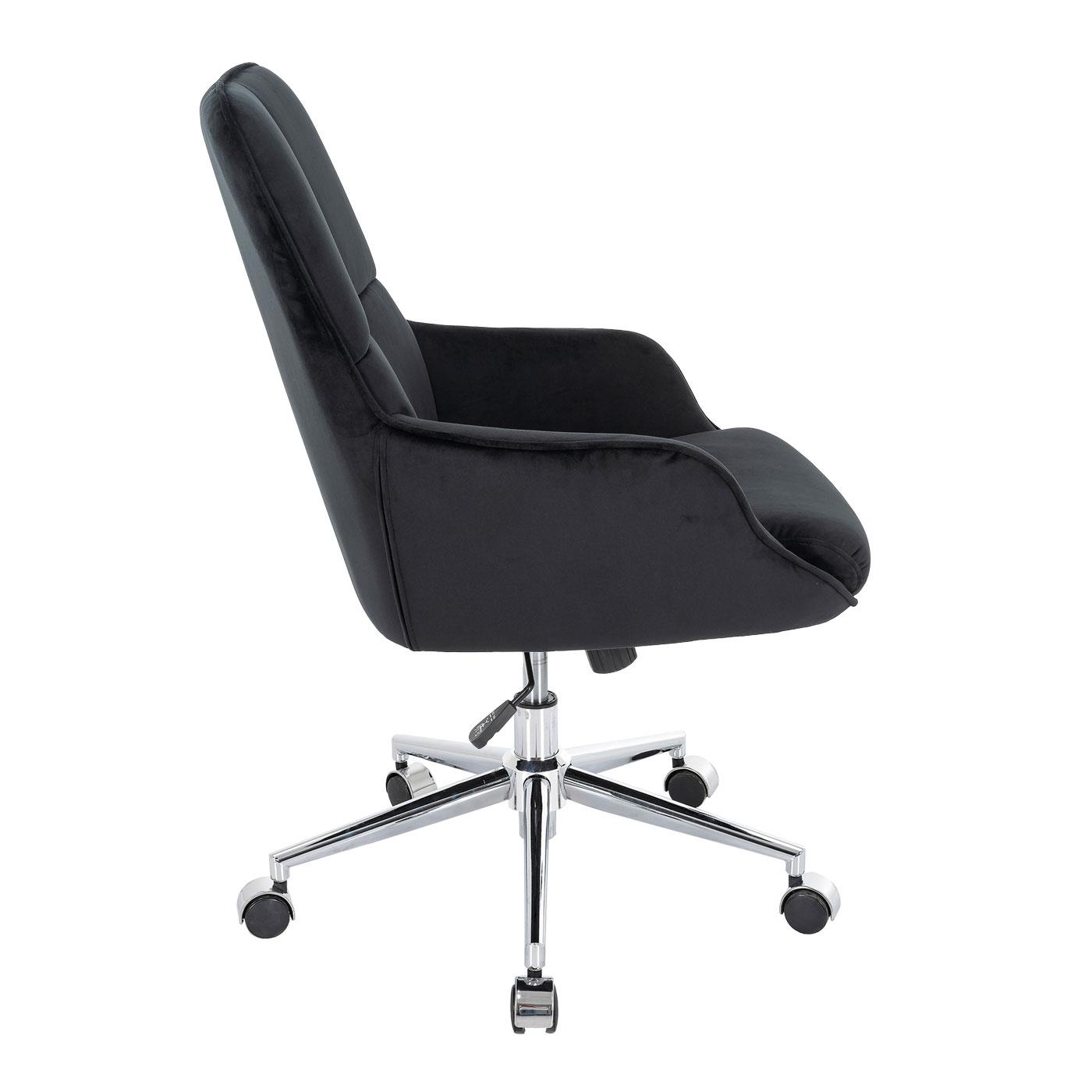 Chaise de travail roulante, Chaise de bureau, Fauteuil de travail Noir  Similicuir352054