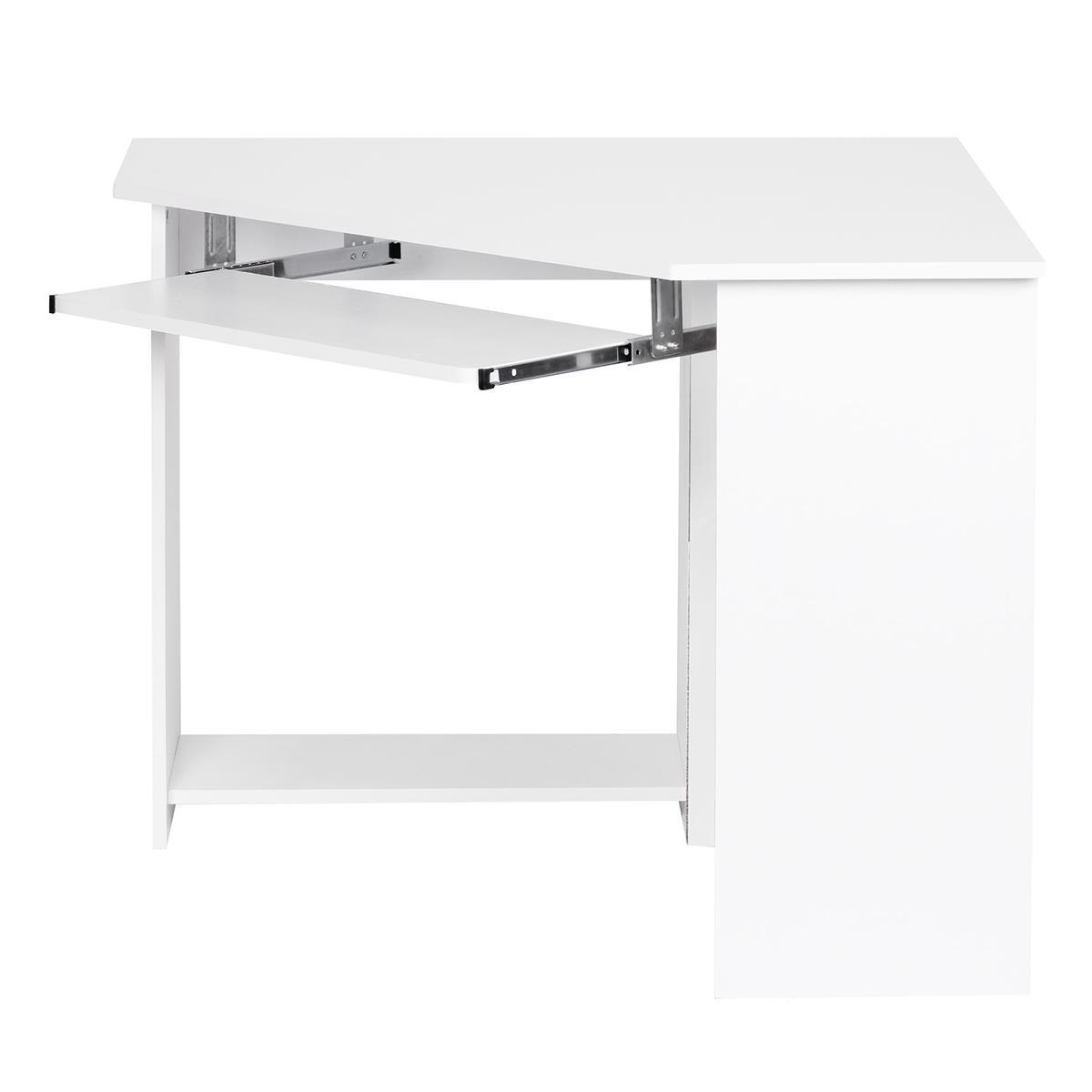 Bureau d'angle MARKUS, Dimensions 72,5x103x89cm, en Bois, Blanc 