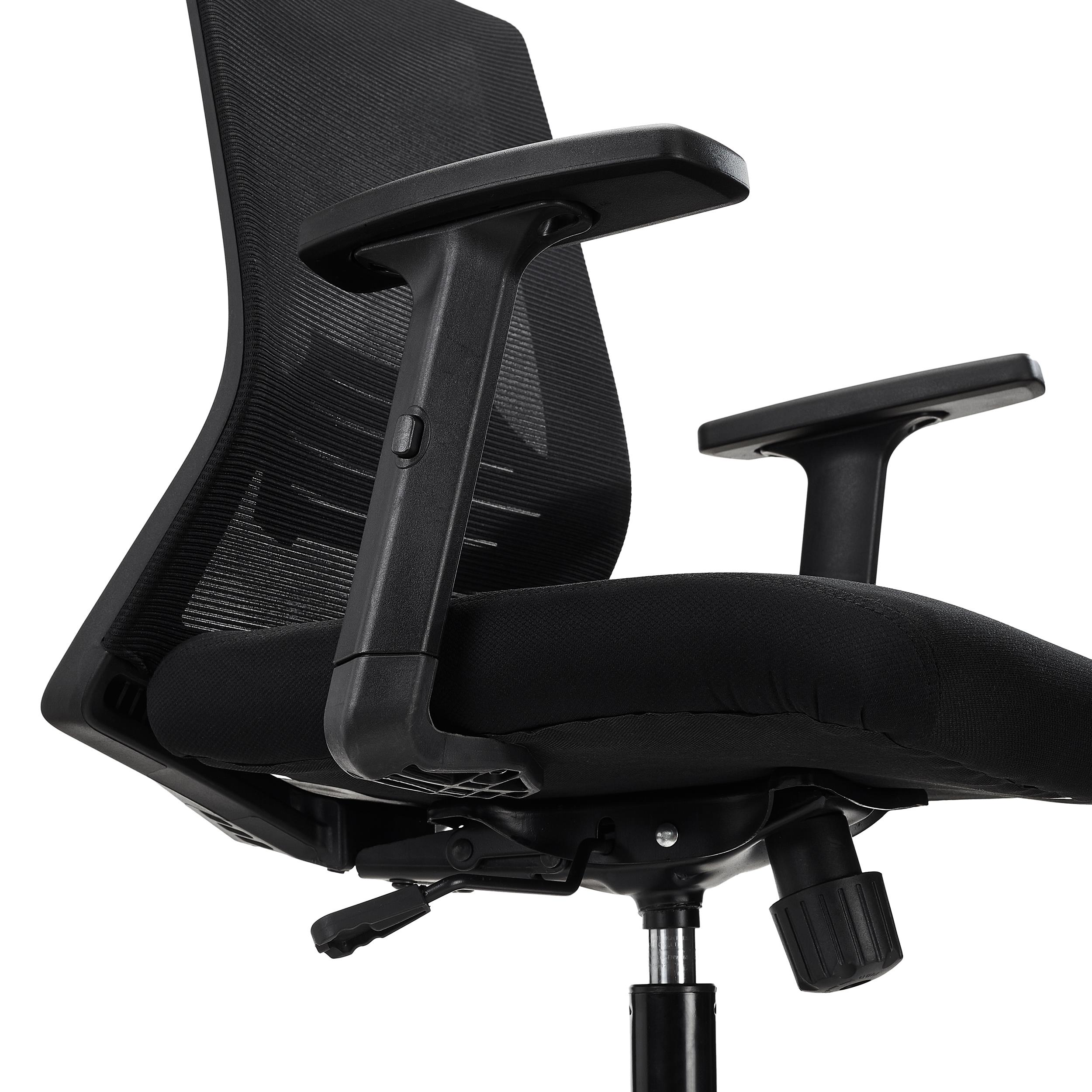 PRODUIT RECONDITIONNÉ Chaise de bureau MIAMI, Support Lombaire, Noir