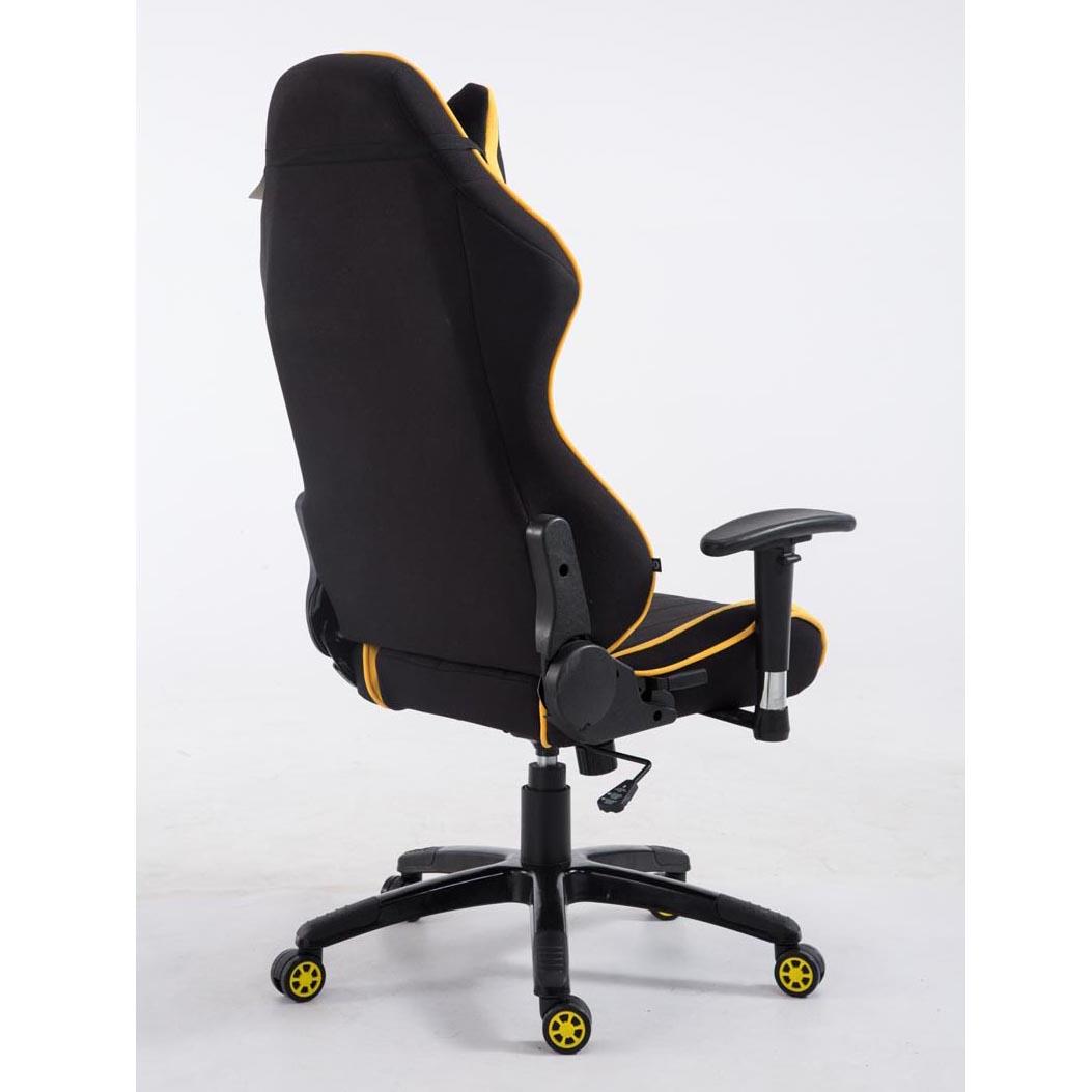 Fauteuil Gaming KAREN, Dossier Inclinable, avec Coussin Lombaire et  Cervical, en Cuir Authentique, Noir 