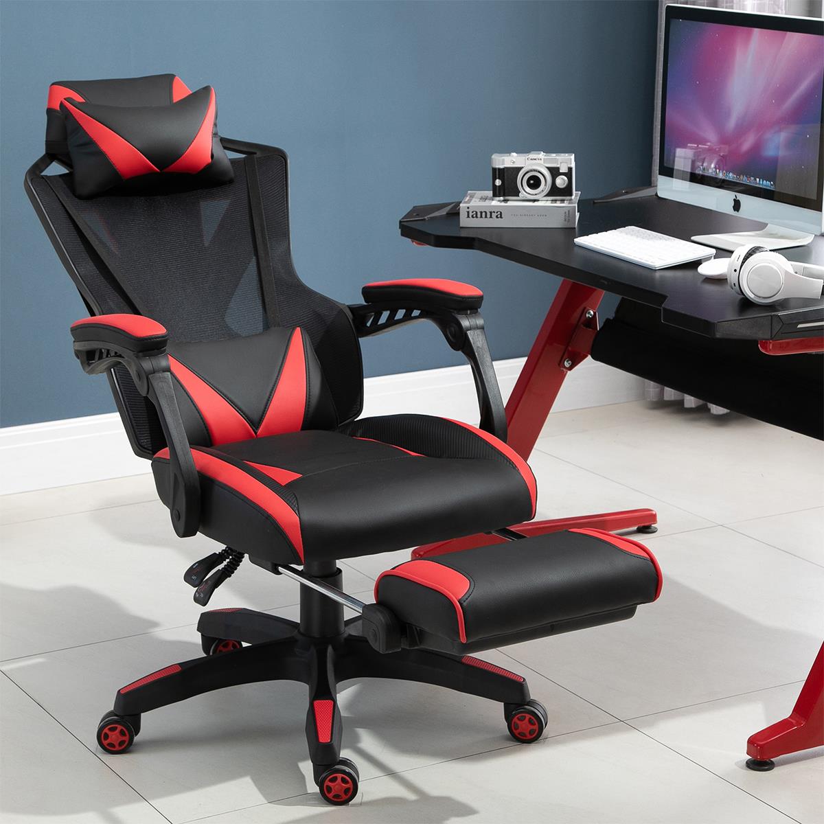 Fauteuil gaming BLUR, inclinable, coussins pour lombaires et