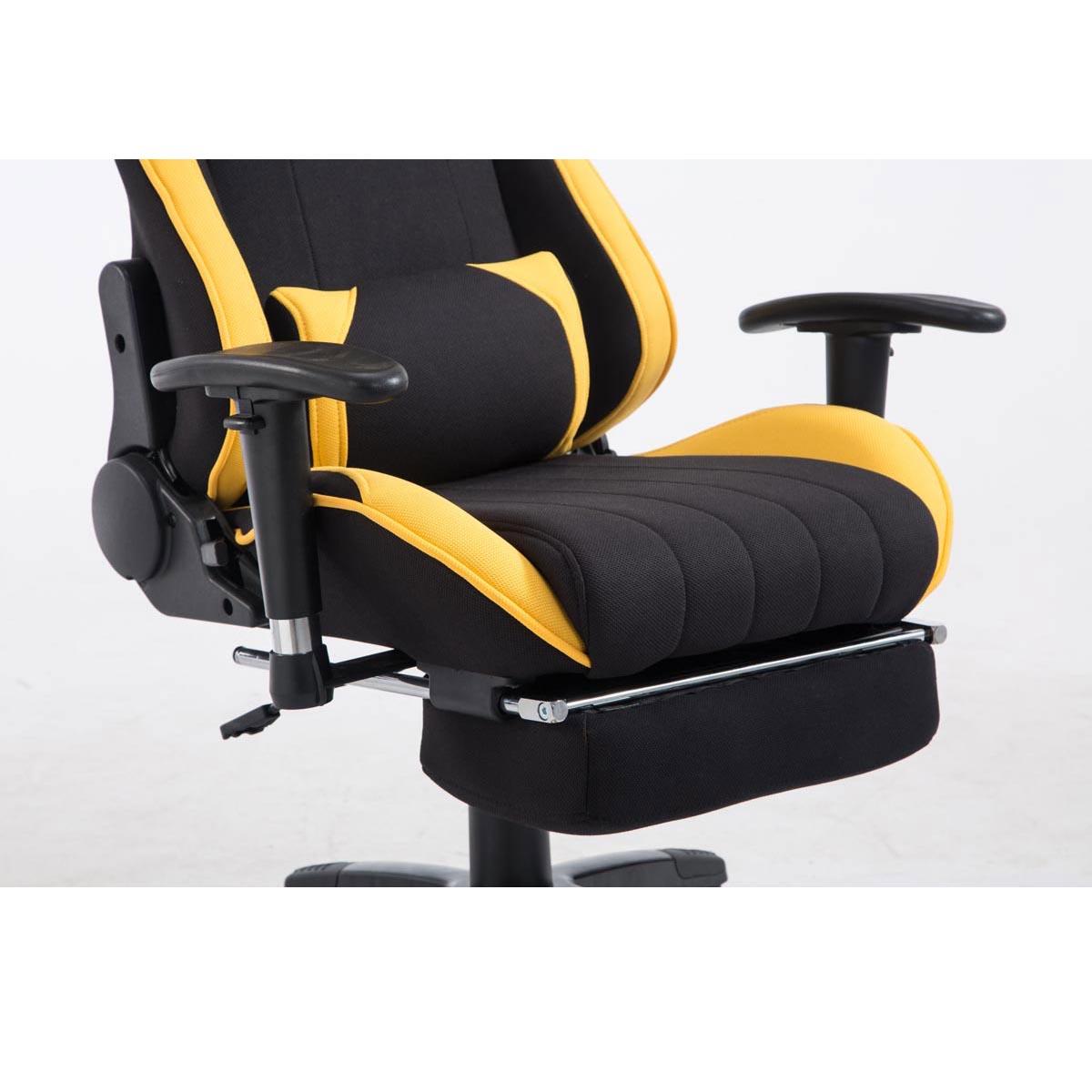 Fauteuil Gamer TURBO TISSU avec Repose-pieds, Inclinable, Coussins