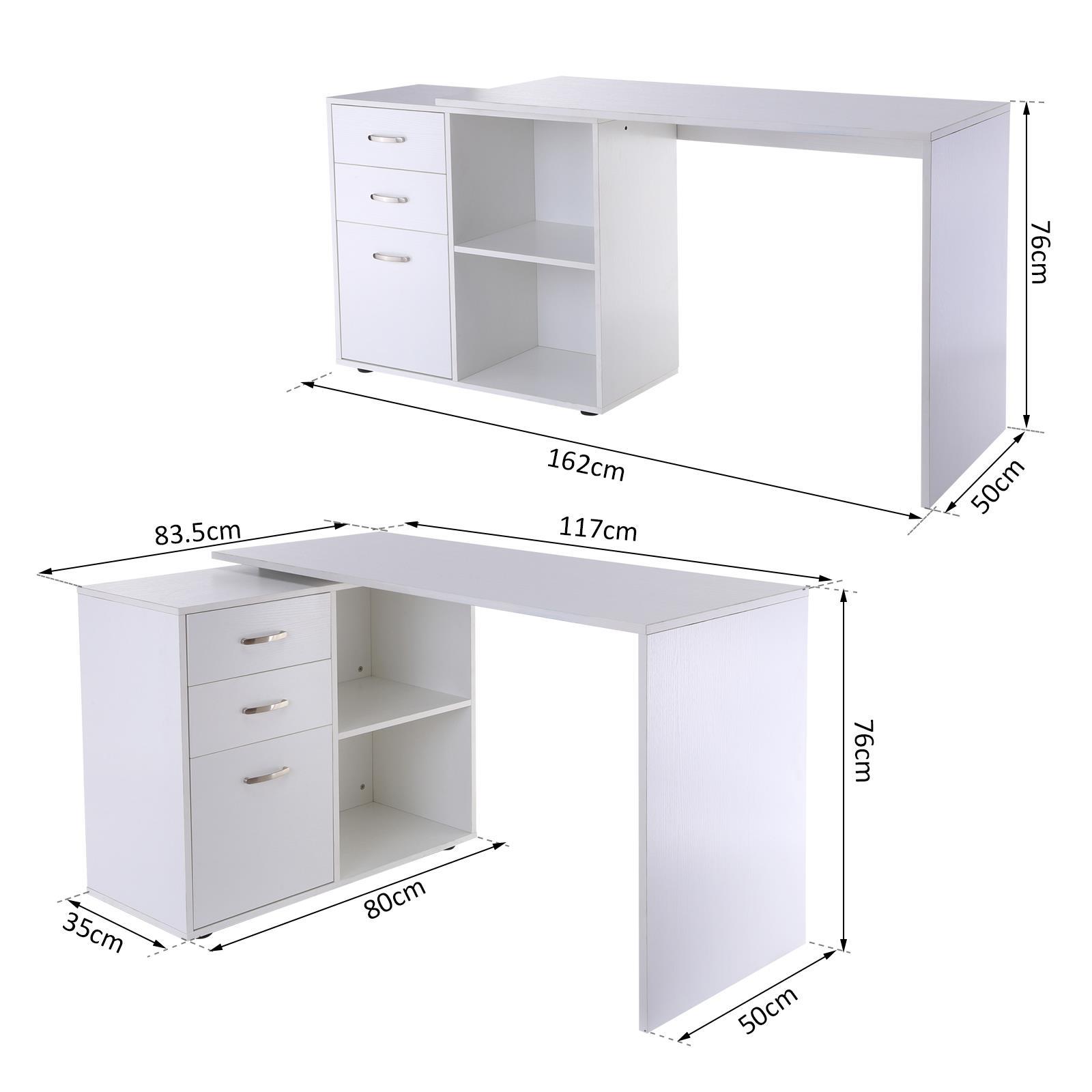 Bureau Informatique CANDA en Bois, Blanc 