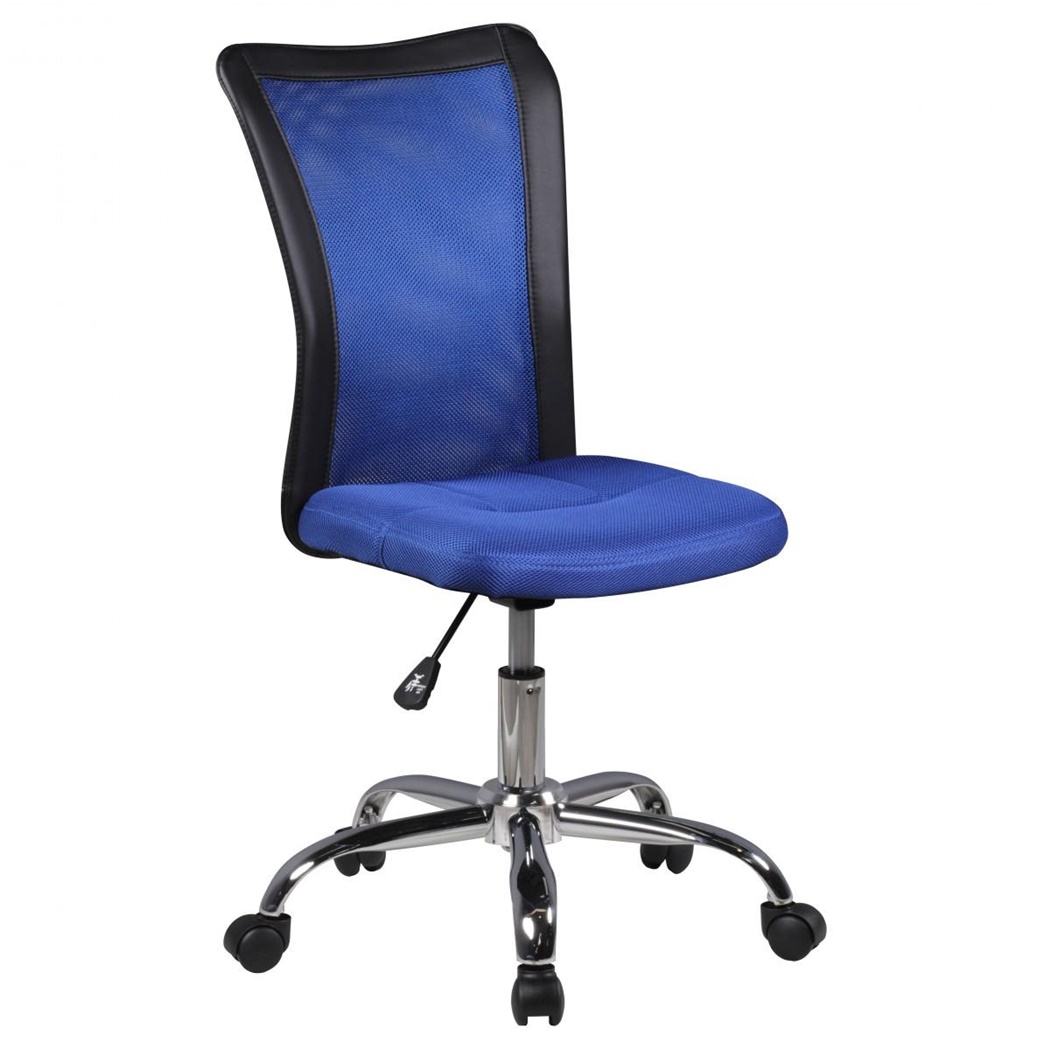 Chaise de Bureau pour Enfant SARAH, sans Accoudoirs, en Maille Respirable, Bleu