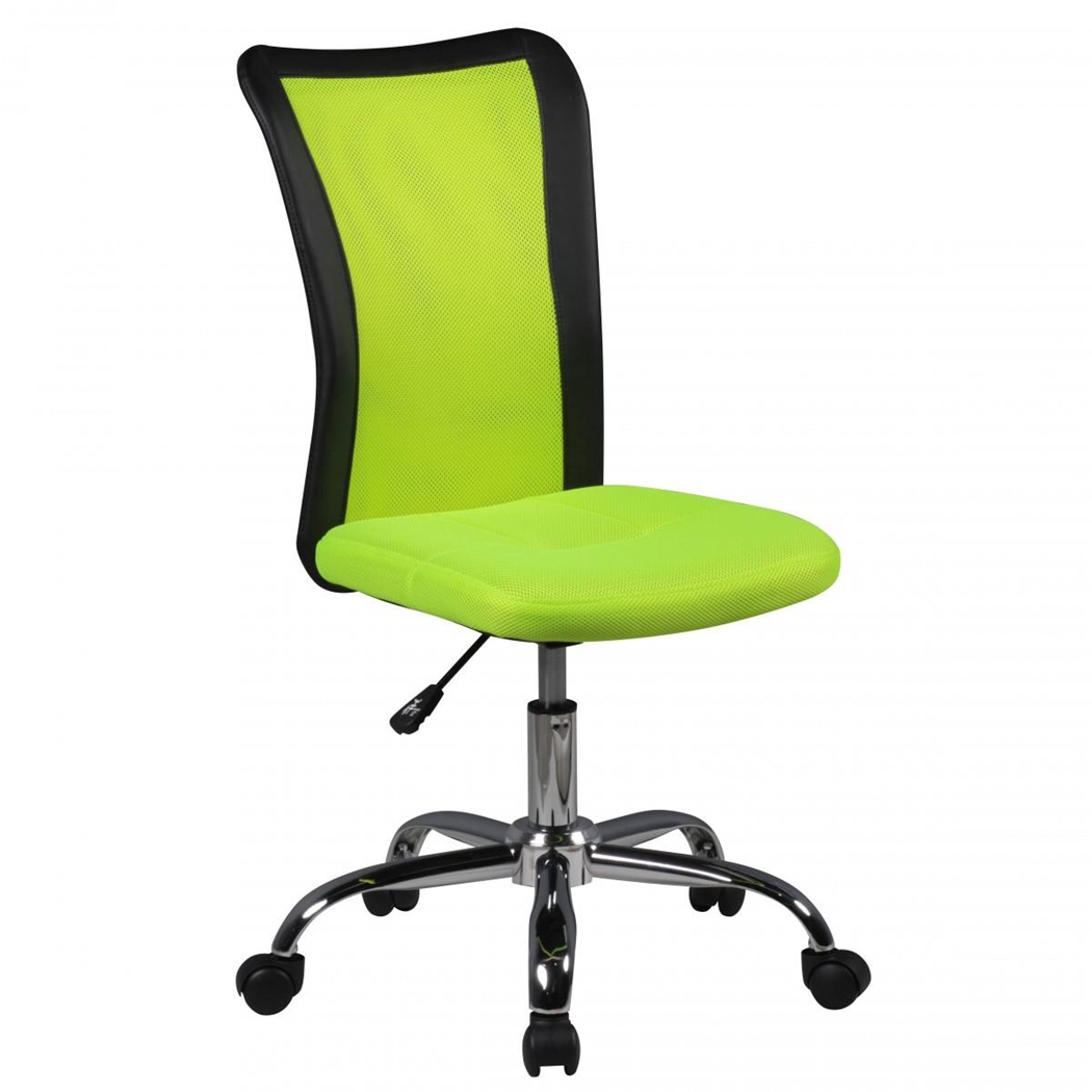 Chaise de Bureau pour Enfant SARAH, sans Accoudoirs, en Maille Respirable, Vert