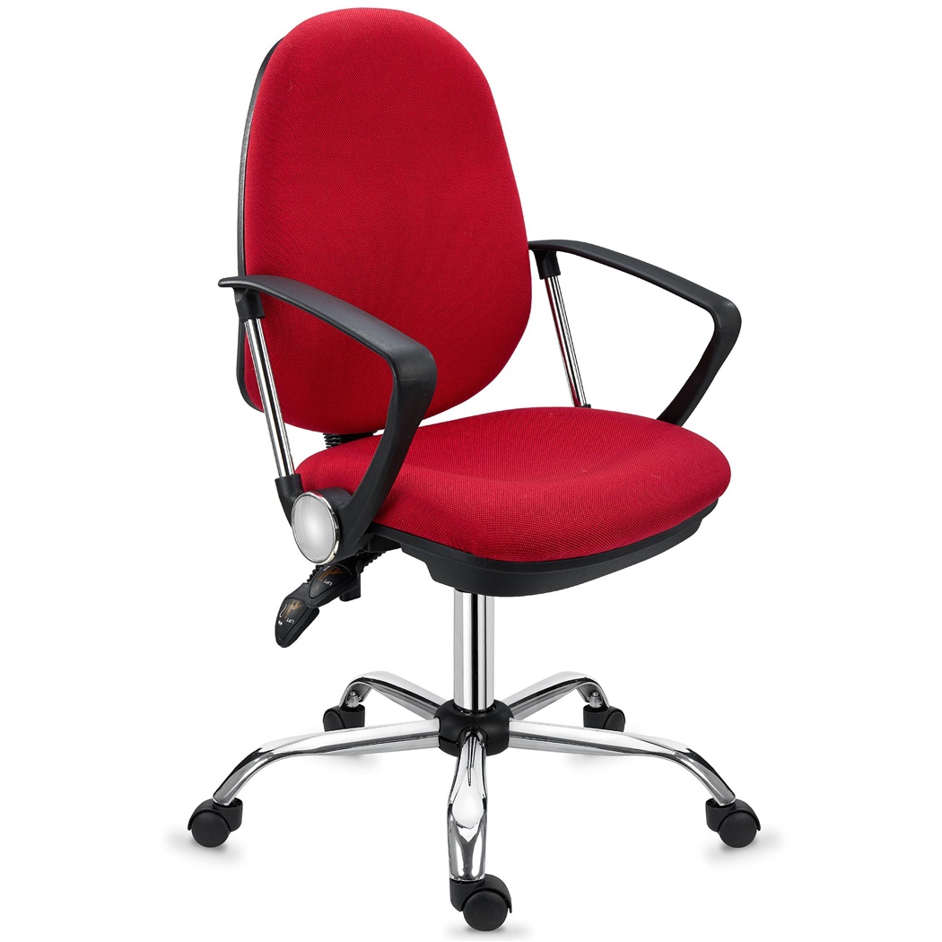 Chaise de bureau ROMA, Dossier Ajustable, Confortable et Robuste, en Rouge
