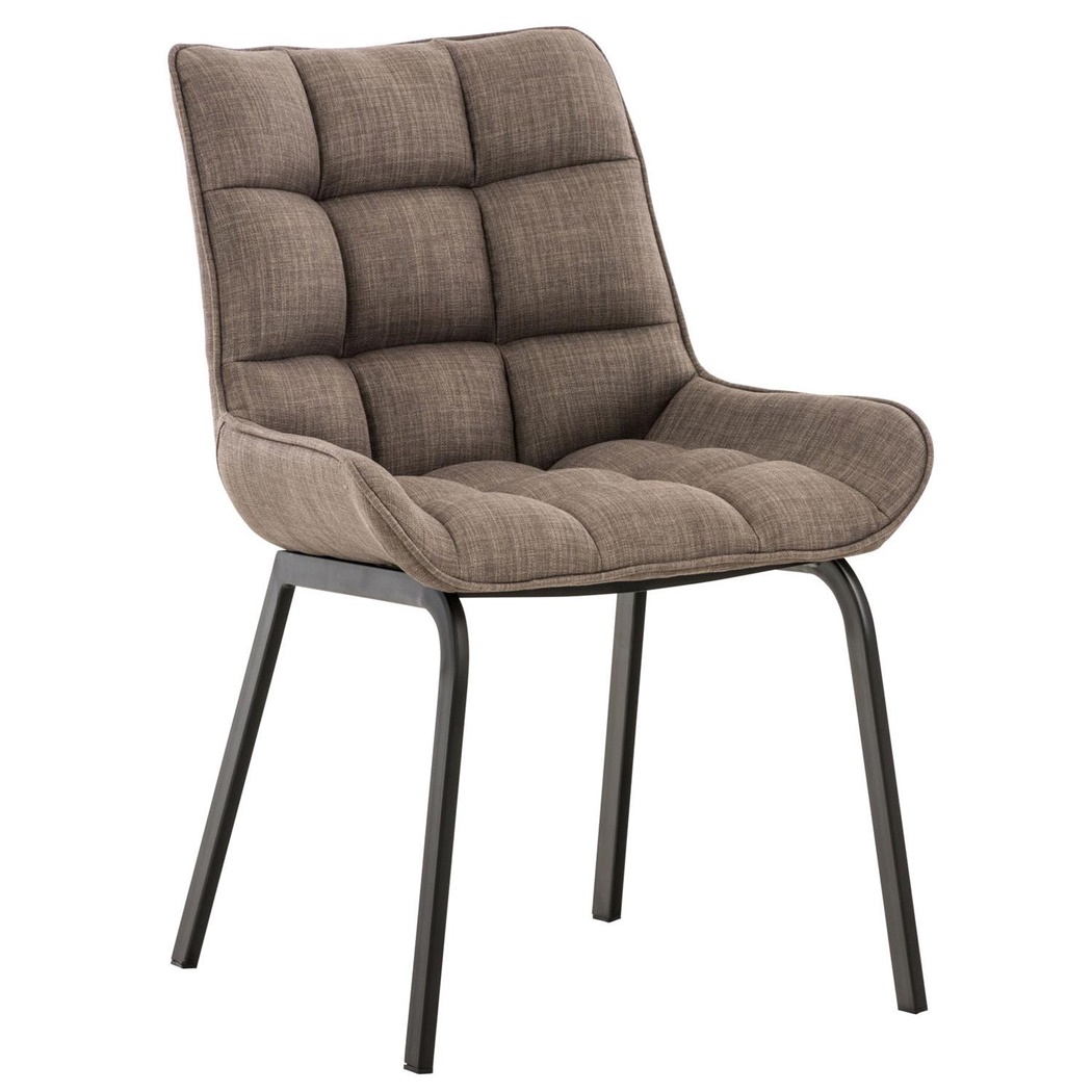 Fauteuil visiteur TANGO, Rembourrage Épais, Pieds en Métal Noir, Tissu Gris