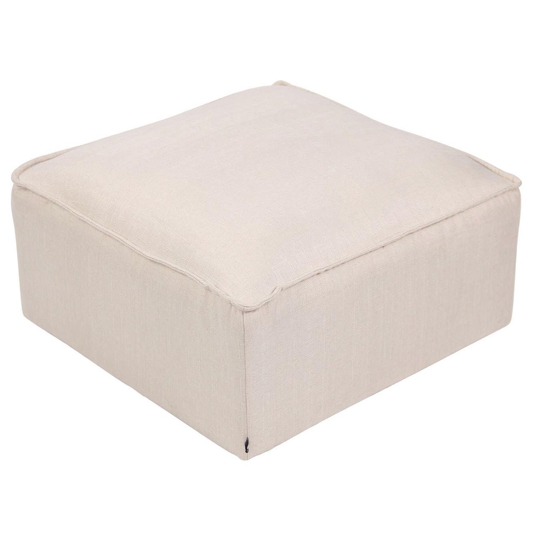 Pouf PRAIA, Multifonction, 60x60x30cm, Moderne et Elégant, en Tissu Crème
