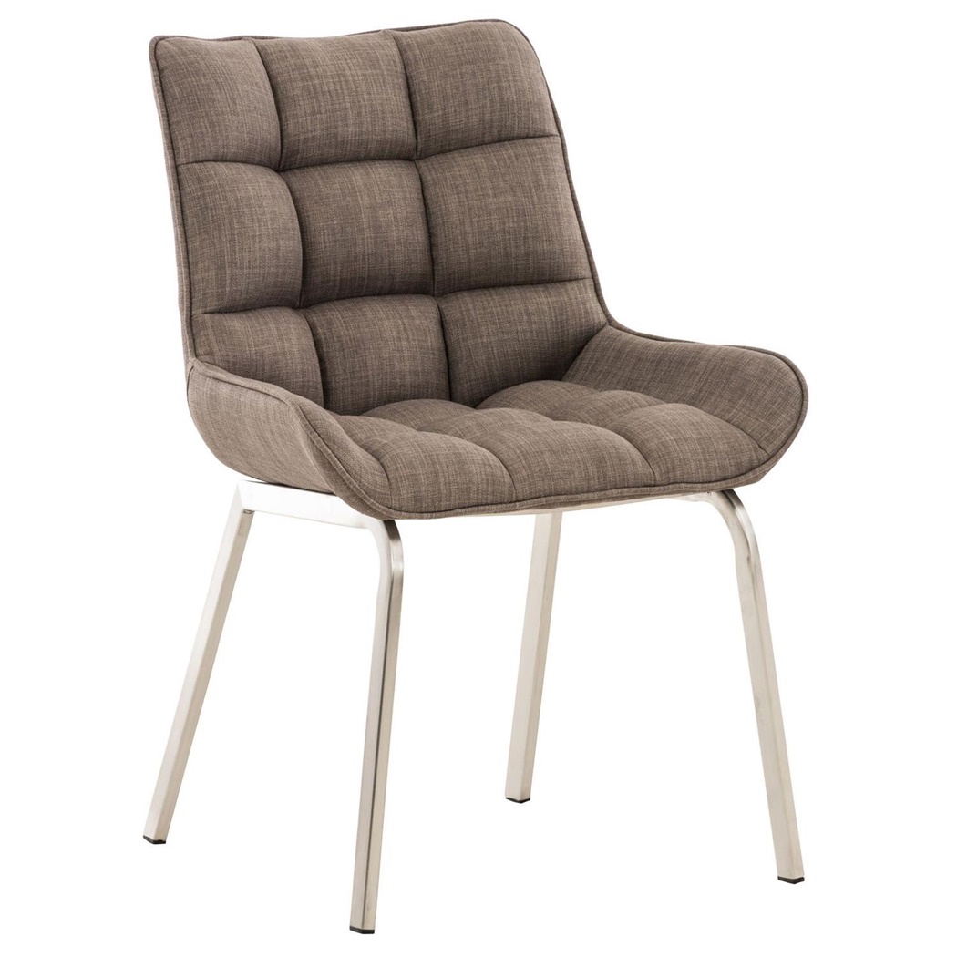 Fauteuil visiteur TANGO, Rembourrage Épais, Pieds en Métal, Tissu Gris
