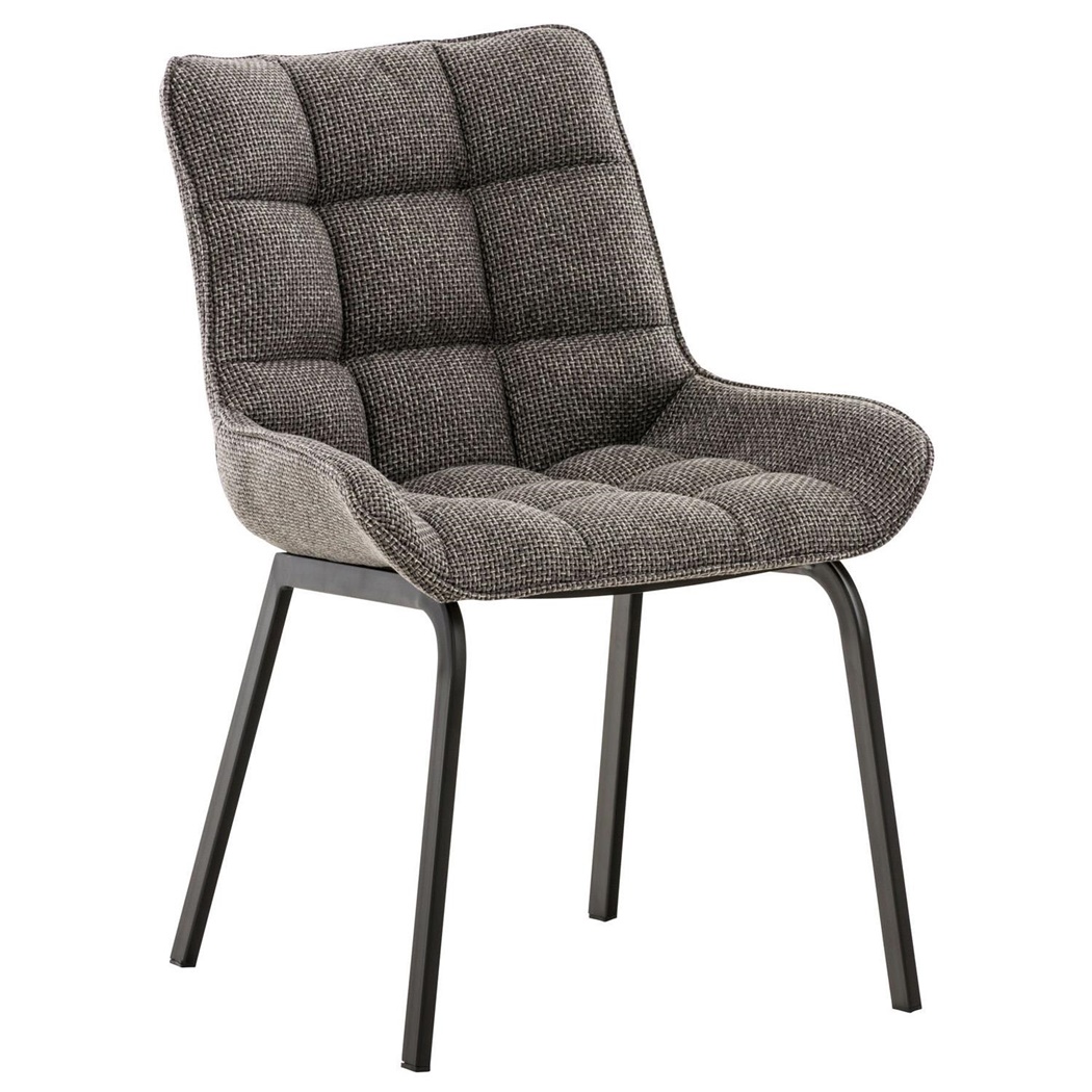 Fauteuil visiteur TANGO, Rembourrage Épais, Pieds en Métal Noir, Tissu Gris Chiné