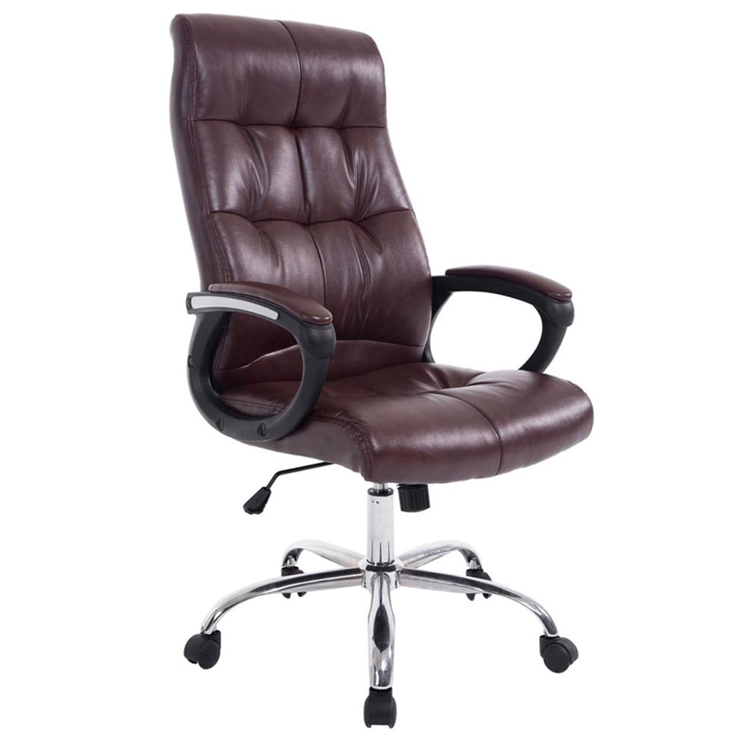 DEMO# Fauteuil de Bureau ARABIA, Grand Rembourrage, Résistant jusqu'à 160 kg, Cuir, Bordeaux