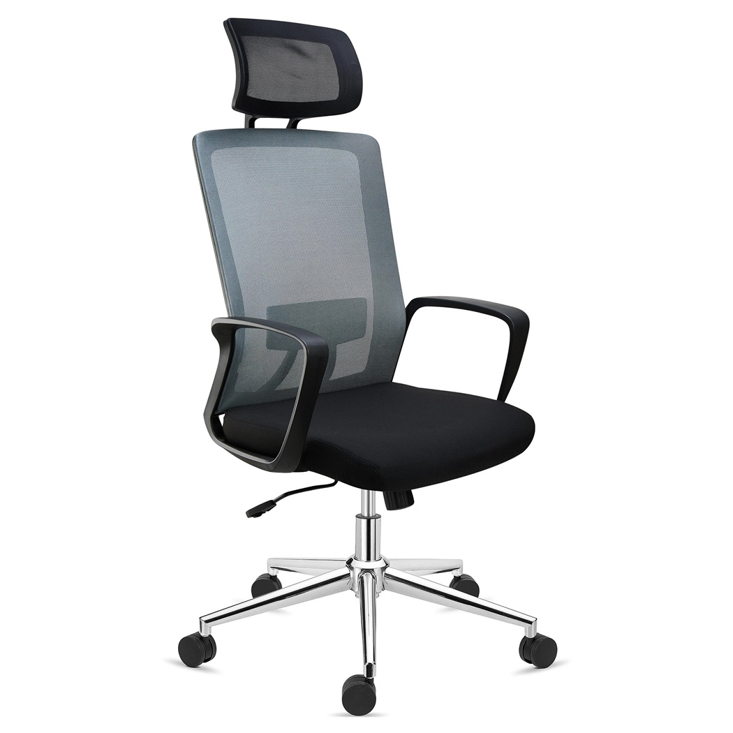 Chaise de Bureau ERGOCITY, Appui-Tête, Support Lombaire, Dossier Basculant, Gris