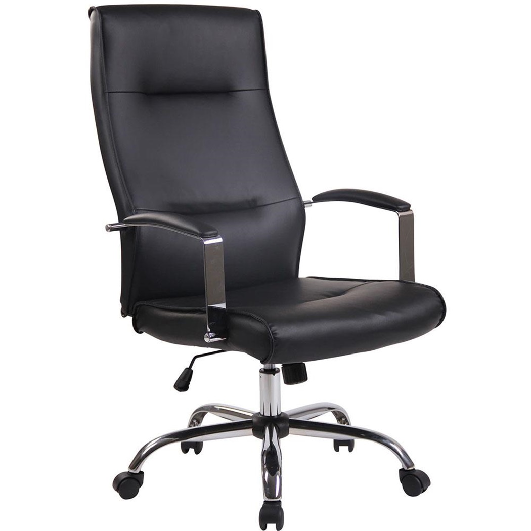 Fauteuil de Bureau PONTIAC CUIR, Rembourrage, Allure Chic, Métal, Noir