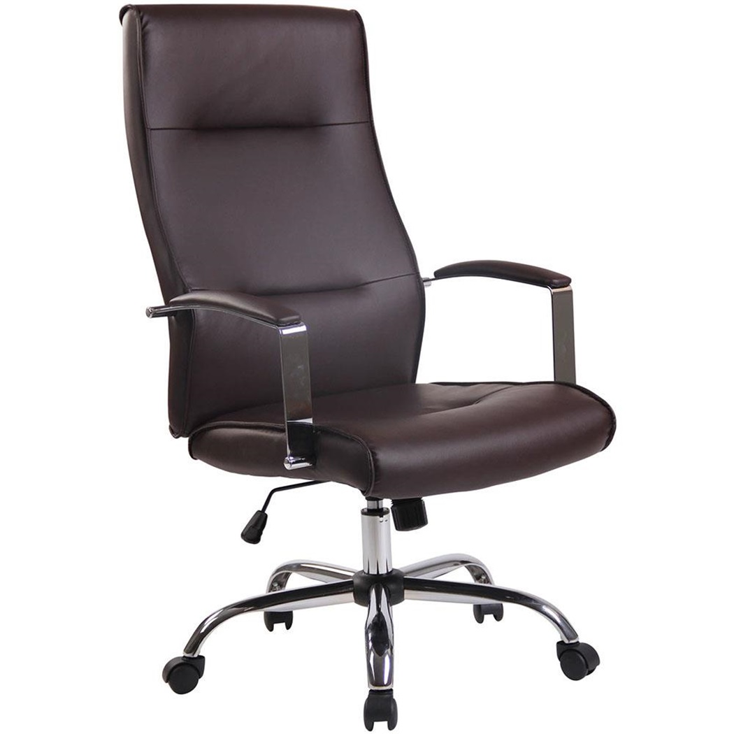 Fauteuil de Bureau PONTIAC CUIR, Rembourrage, Allure Chic, Métal, Marron