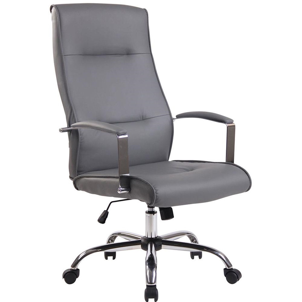 Fauteuil de Bureau PONTIAC CUIR, Rembourrage, Allure Chic, Métal, Gris