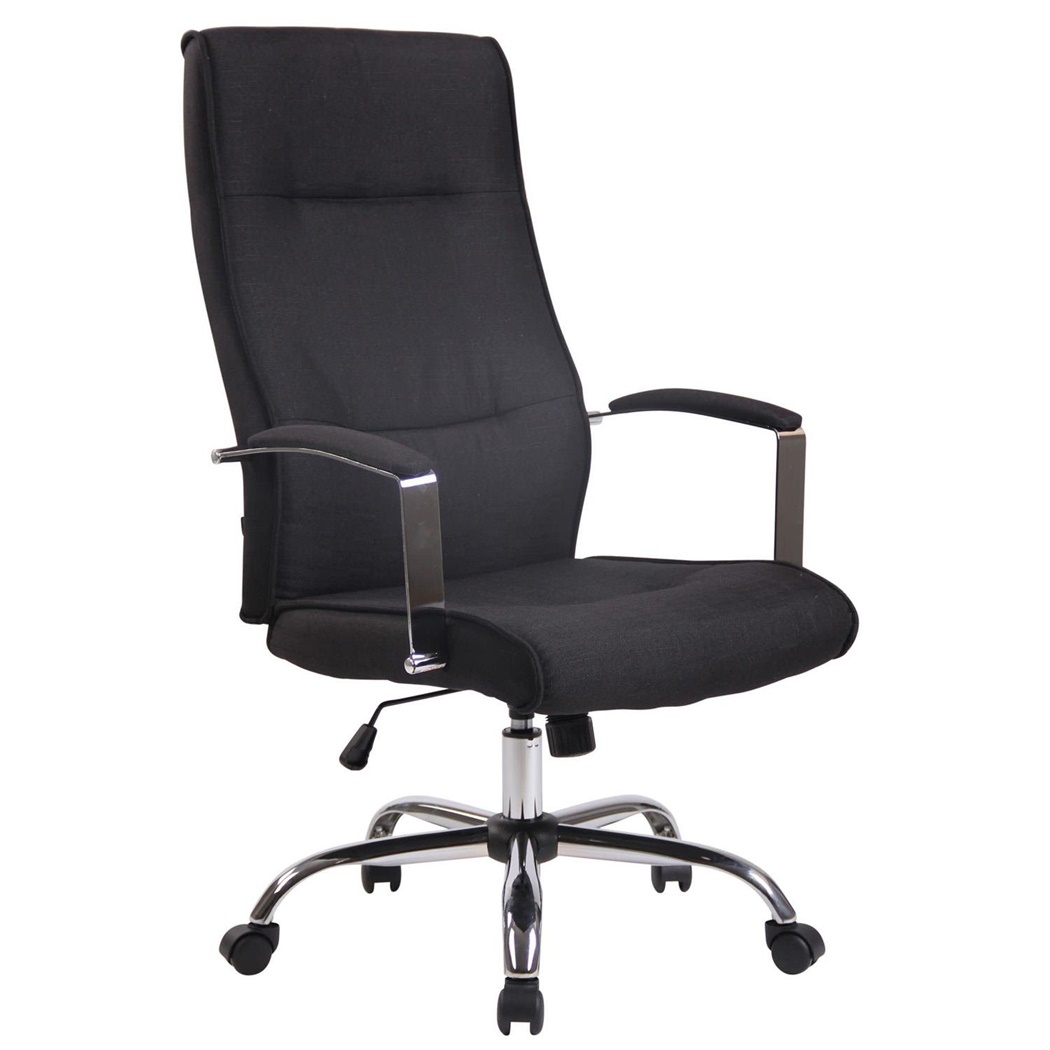 Fauteuil de Bureau PONTIAC TISSU, Rembourrage, Allure Chic, Métal, Noir