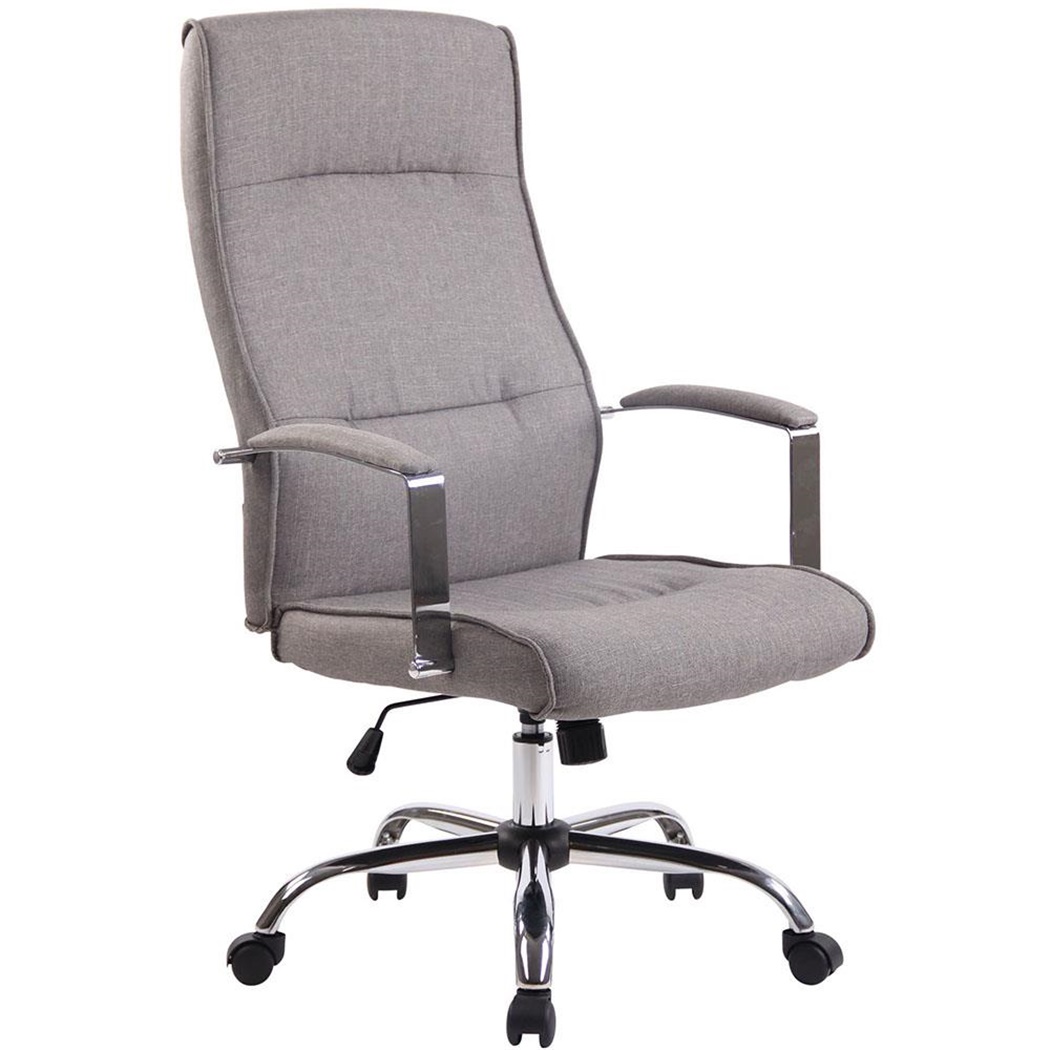 Fauteuil de Bureau PONTIAC TISSU, Rembourrage, Allure Chic, Métal, Gris