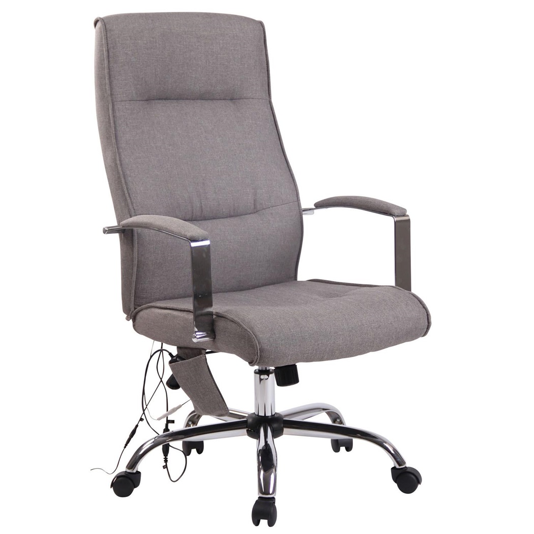 Fauteuil de Bureau PONTIAC MASSAGE TISSU, Allure Chic, Métal, Gris