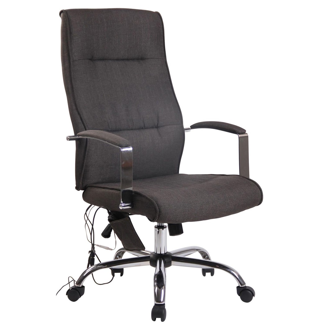 Fauteuil de Bureau PONTIAC MASSAGE TISSU, Allure Chic, Métal, Gris Foncé