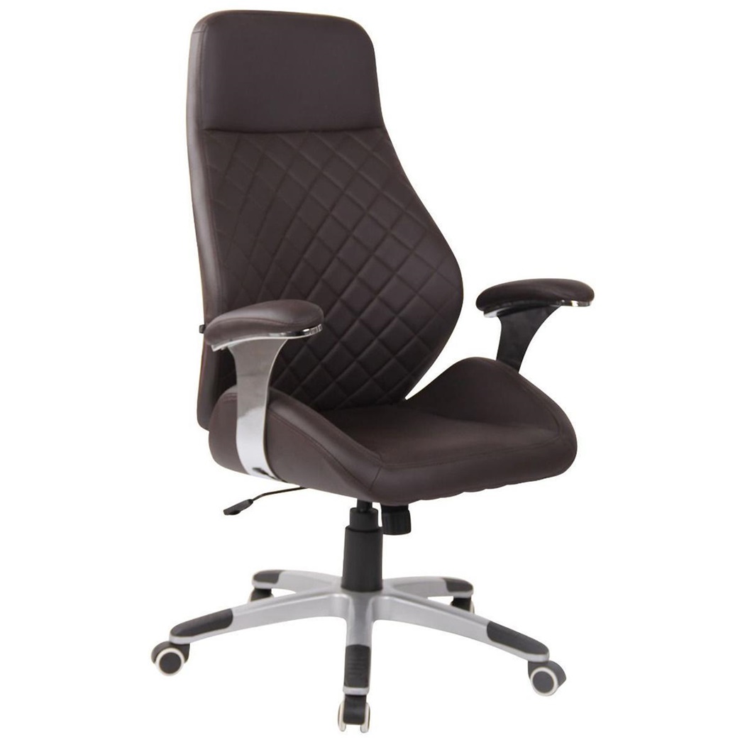 Fauteuil de Direction LION, Design Sport, Coutures Apparentes, en Cuir, Marron