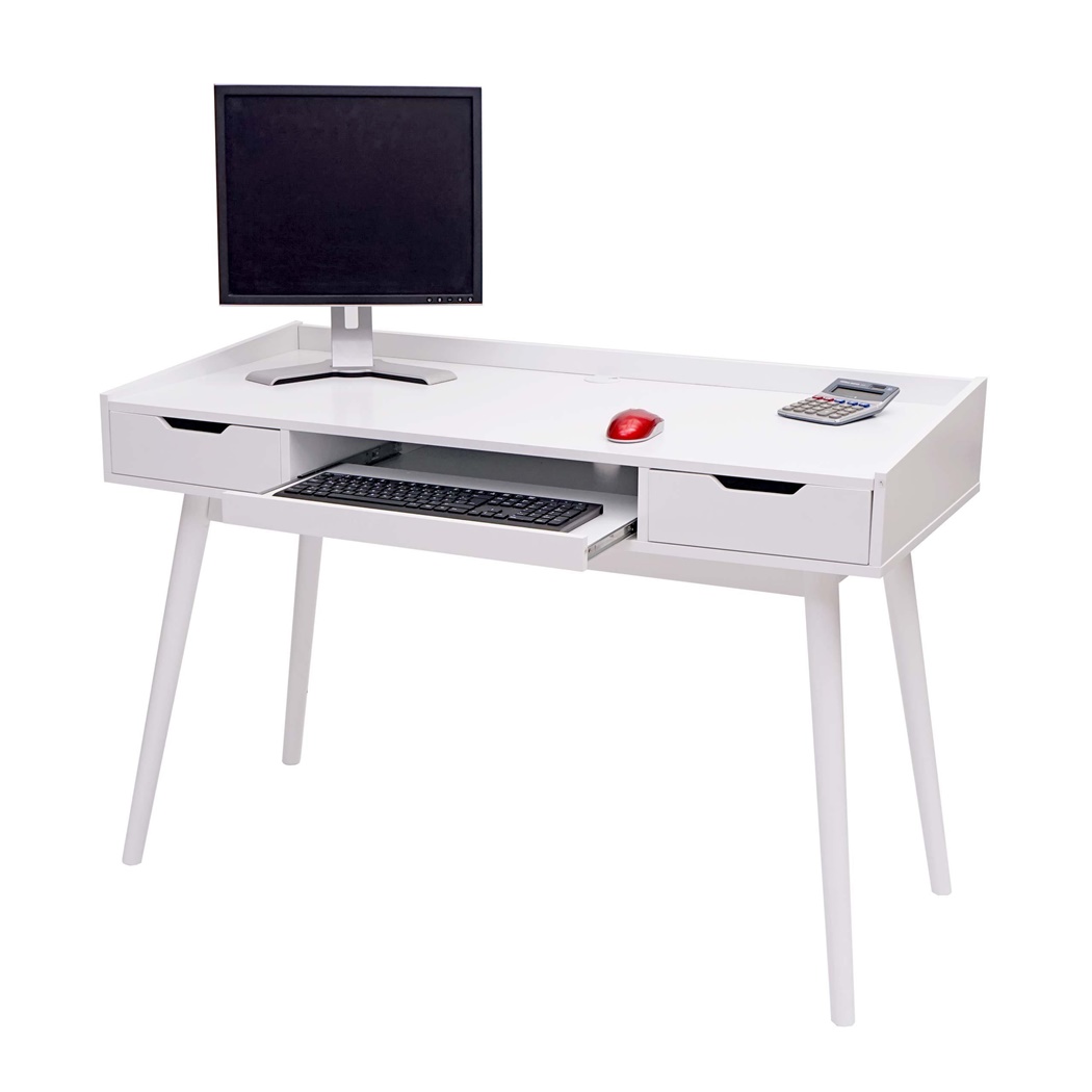 Bureau Informatique NYME, Moderne et Pratique, 120x55x80 cm, Blanc 