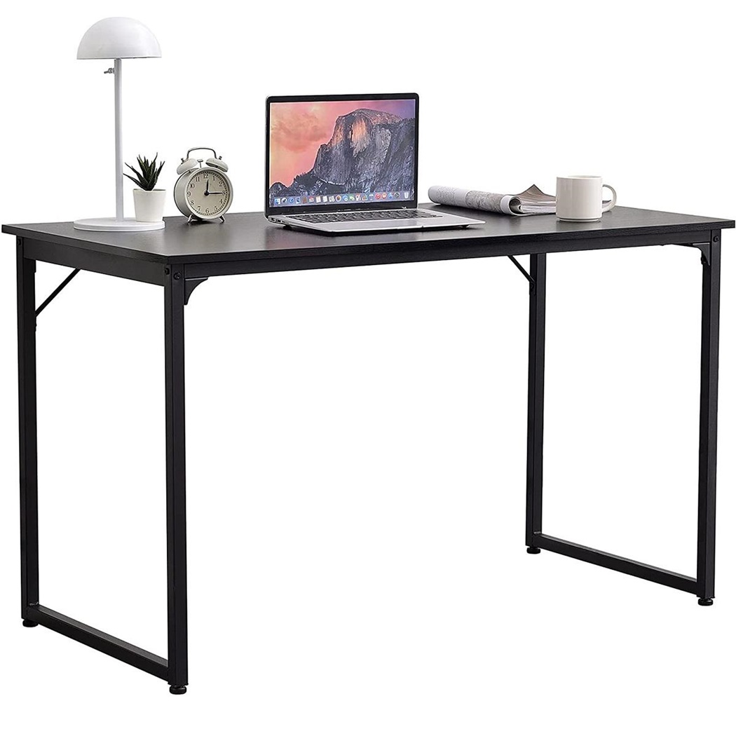 Bureau ANETO, Dimensions 120x60x74 cm, Design industriel, Métal et Bois, Noir