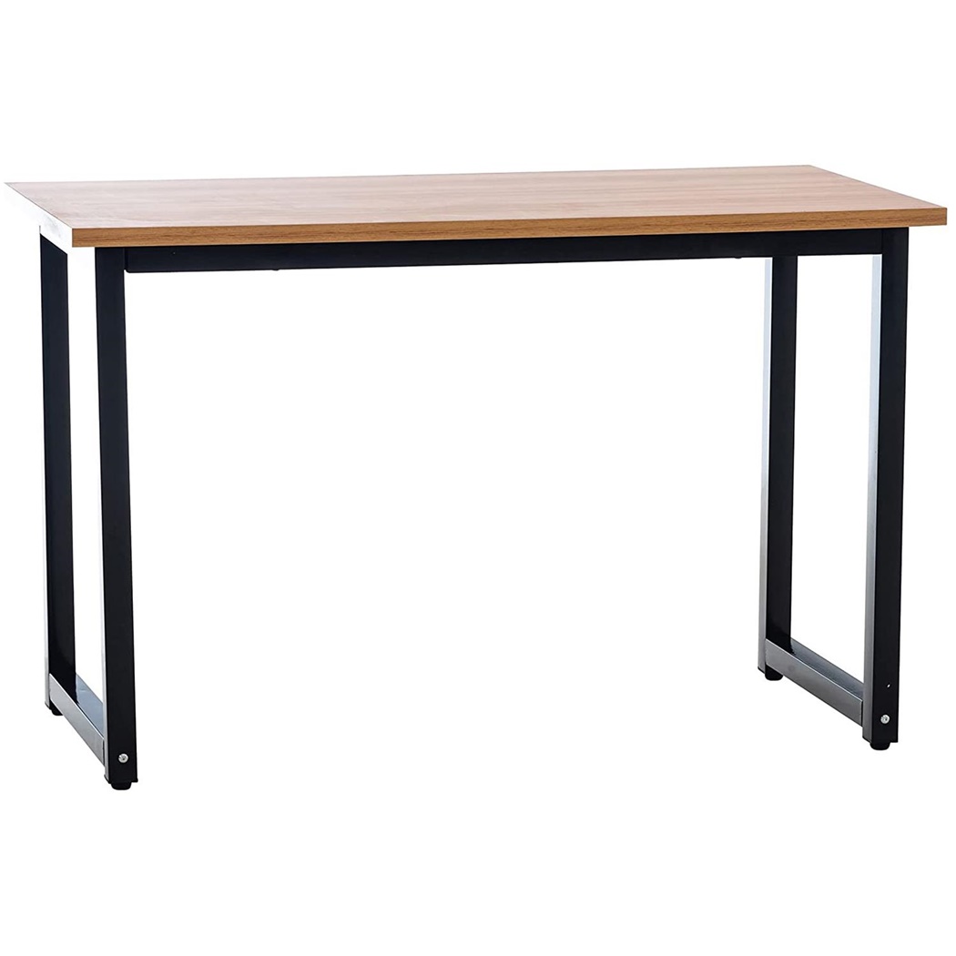 Bureau d’ordinateur LEDA, 120x60x75cm, Structure Métallique, Plateau en Bois Noyer