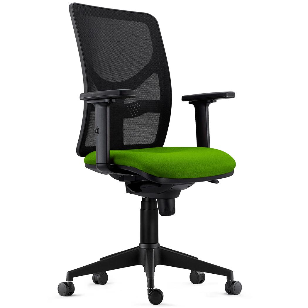 Chaise de bureau MILO PRO, Accoudoirs Ajustables, Support Lombaire, en Tissu, Vert