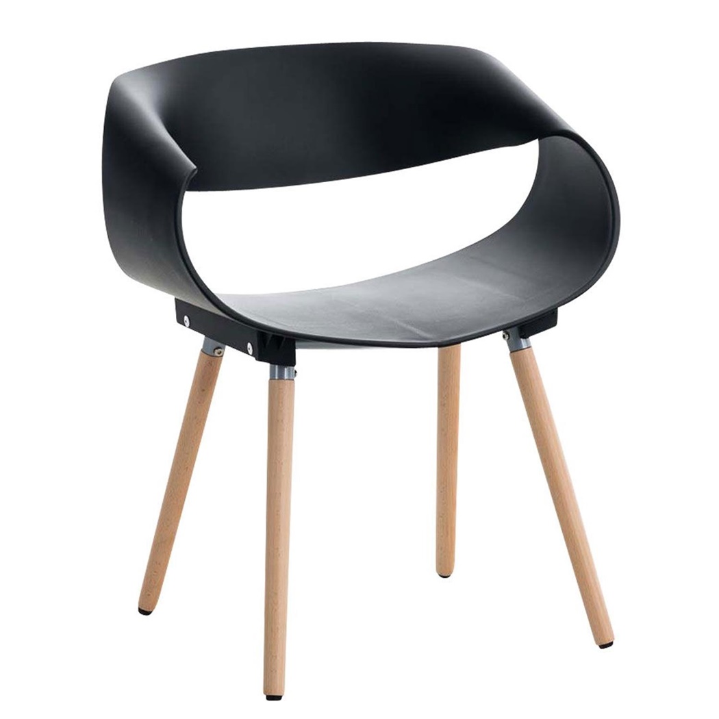 Chaise Visiteur LARY, Design Futuriste Exclusif, Structure Métallique, Couleur Noir