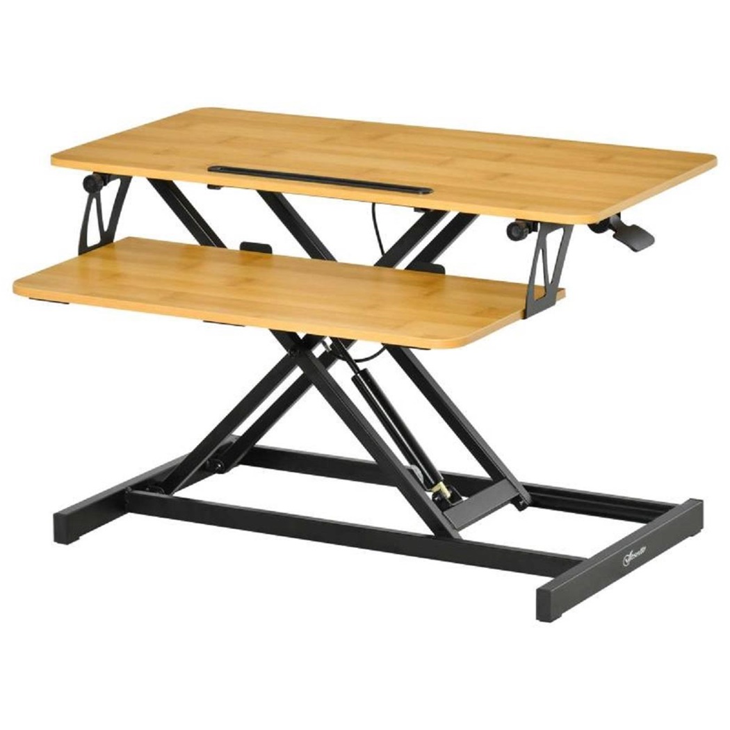 Support d’ordinateur LEVIT, 80x40x13,5-51 cm, Hauteur Ajustable, Bois couleur Chêne 