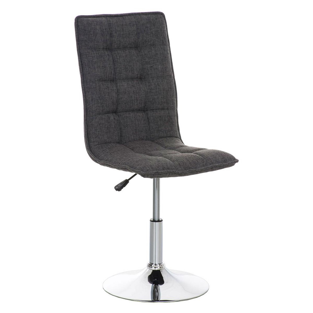 Chaise de Cuisine ou Salle à Manger PESCARA, Tissu Gris, Hauteur Réglable