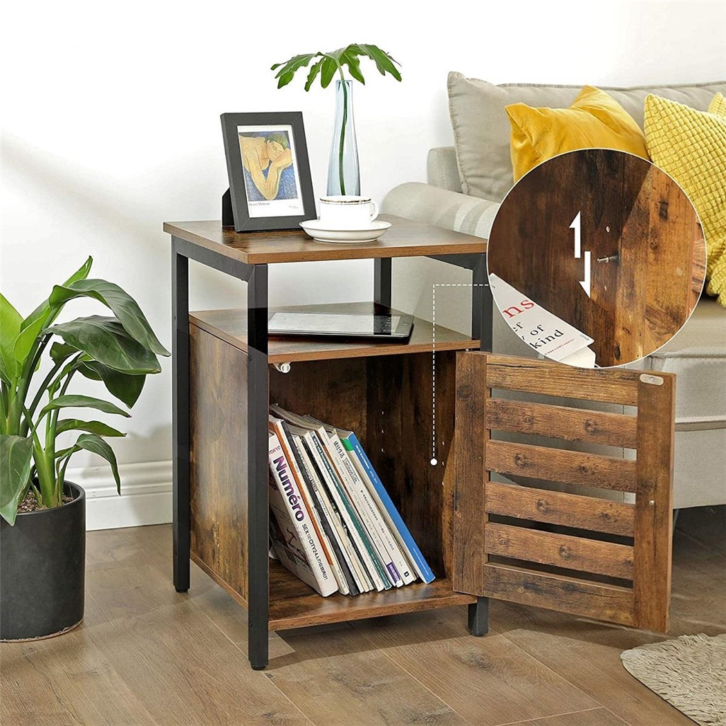 Meuble d'Appoint STAY, Commode aux Dimensions 40x40x60 cm, en Bois de Noyer