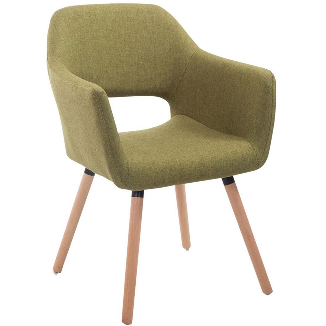 Chaise de Salle à Manger NAMASTE en Tissu Marron, Pieds en Chêne Naturel