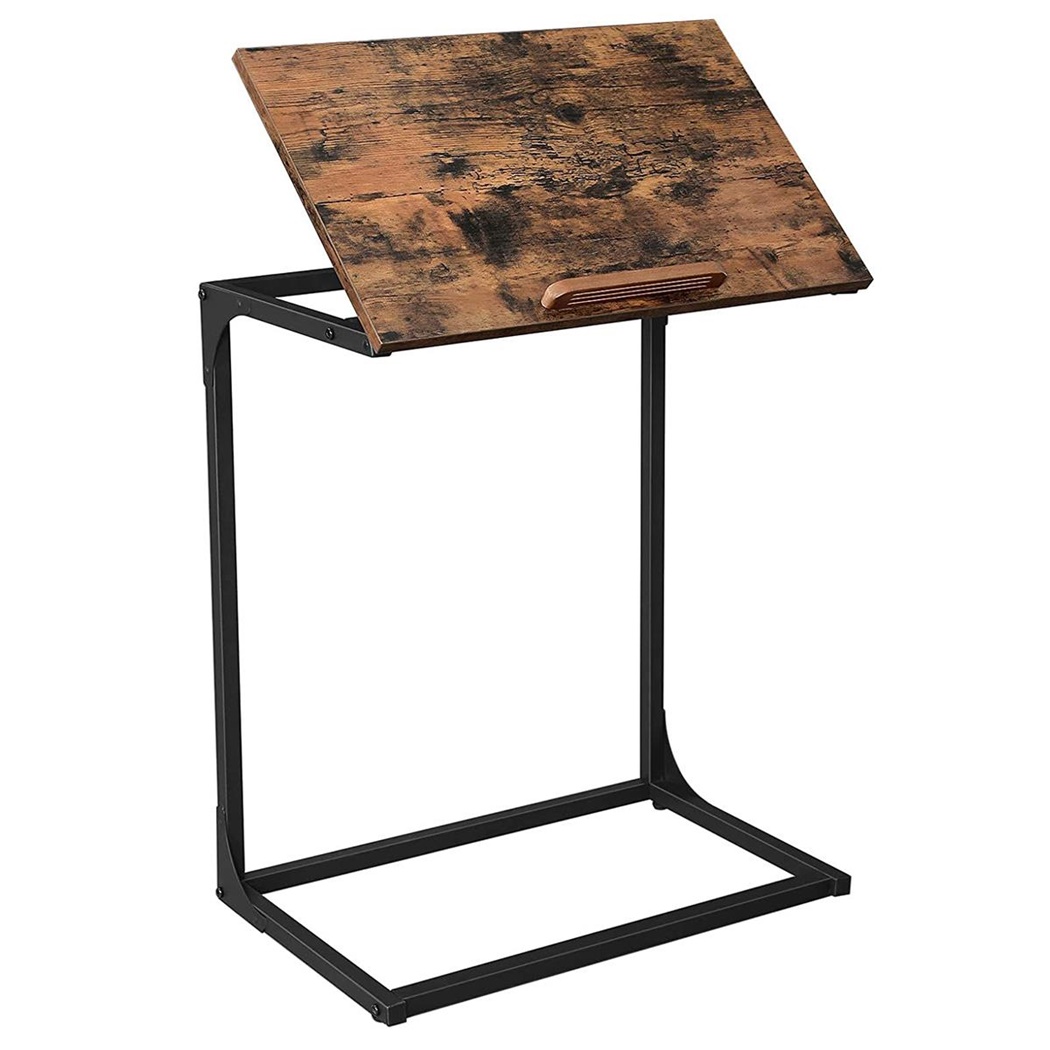 Bureau pliant SLIM, Dimensions 55x35x66cm, en Métal et Bois Noyer
