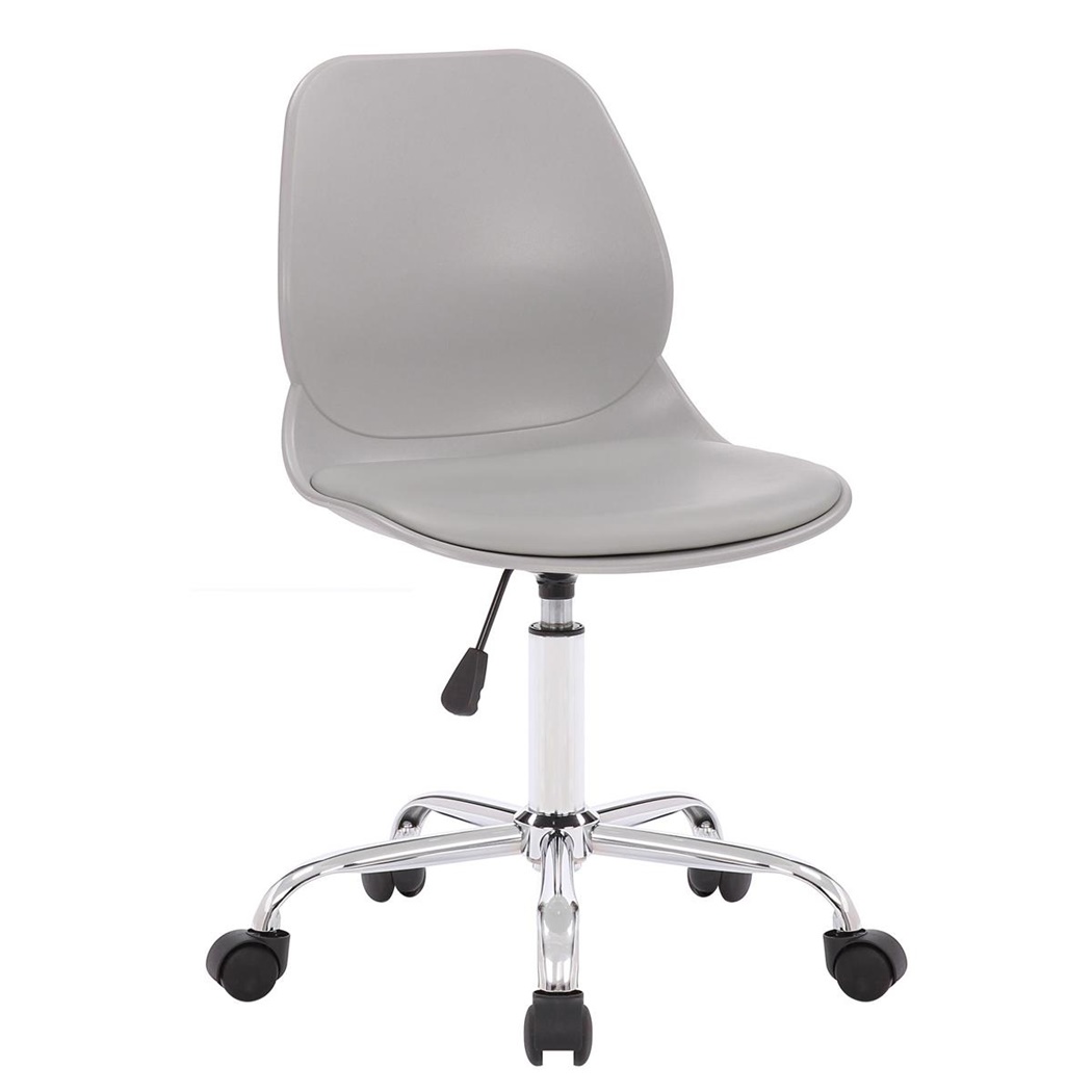 Chaise de bureau MACAO, Piétement Métallique, Hauteur Réglable, Gris