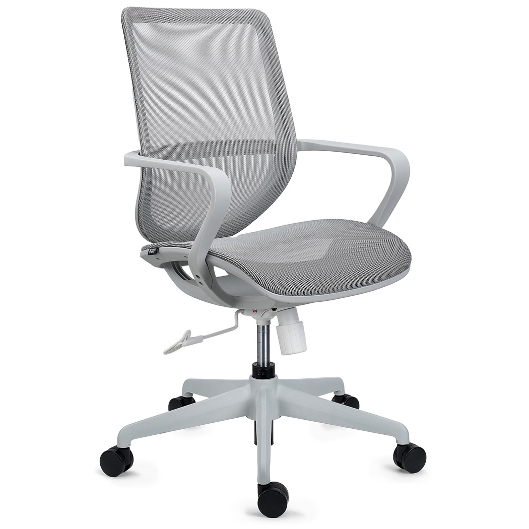 Chaise de bureau PACIFIC, Utilisation 8H, 100% en maille Confortable et Robuste, Gris