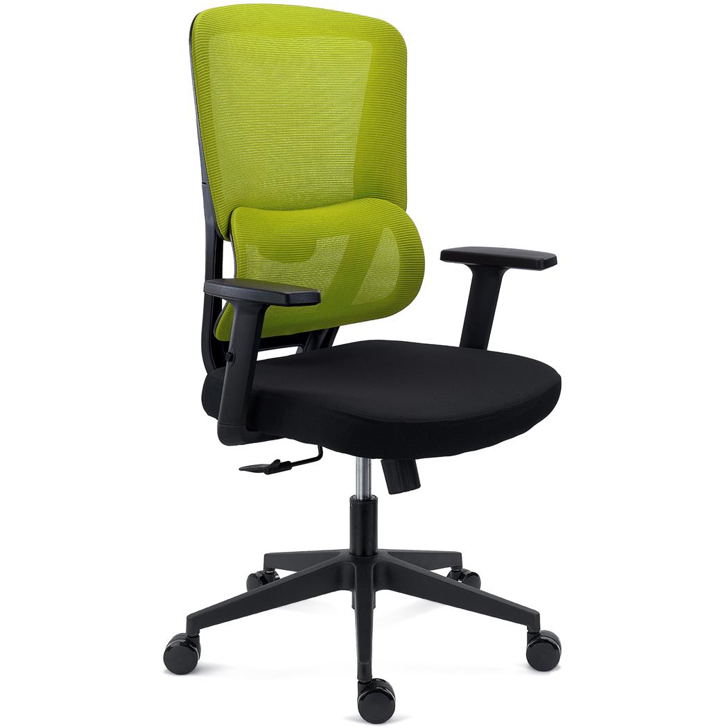 Chaise Ergonomique SUPRA, Utilisation Intensive, Support Lombaire, en Tissu et Maille, Vert