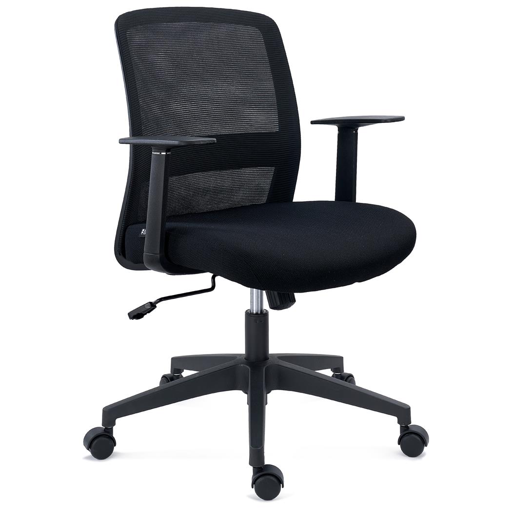 Chaise de bureau YOSEMITE, Mécanisme basculant, Support Lombaire, Tissu et Maille, Noir