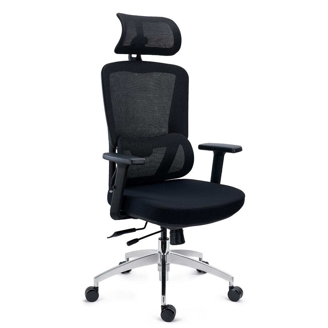 Chaise ergonomique SUPRA MAX, Réglages Avancés, Utilisation Intensive, Tissu et Maille, Noir