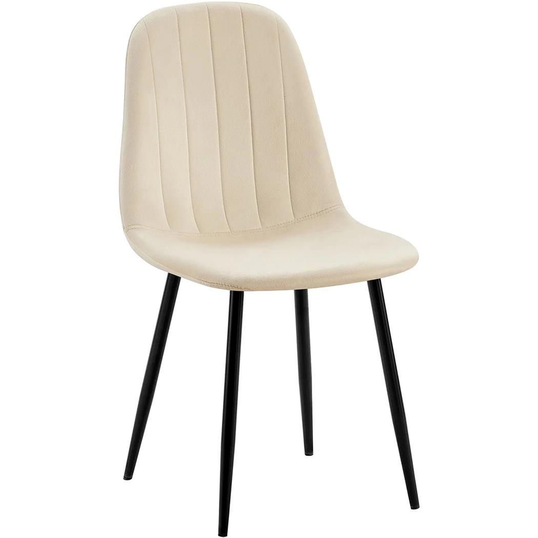 Chaise visiteur AMBRA Design Moderne, en Velours Crème